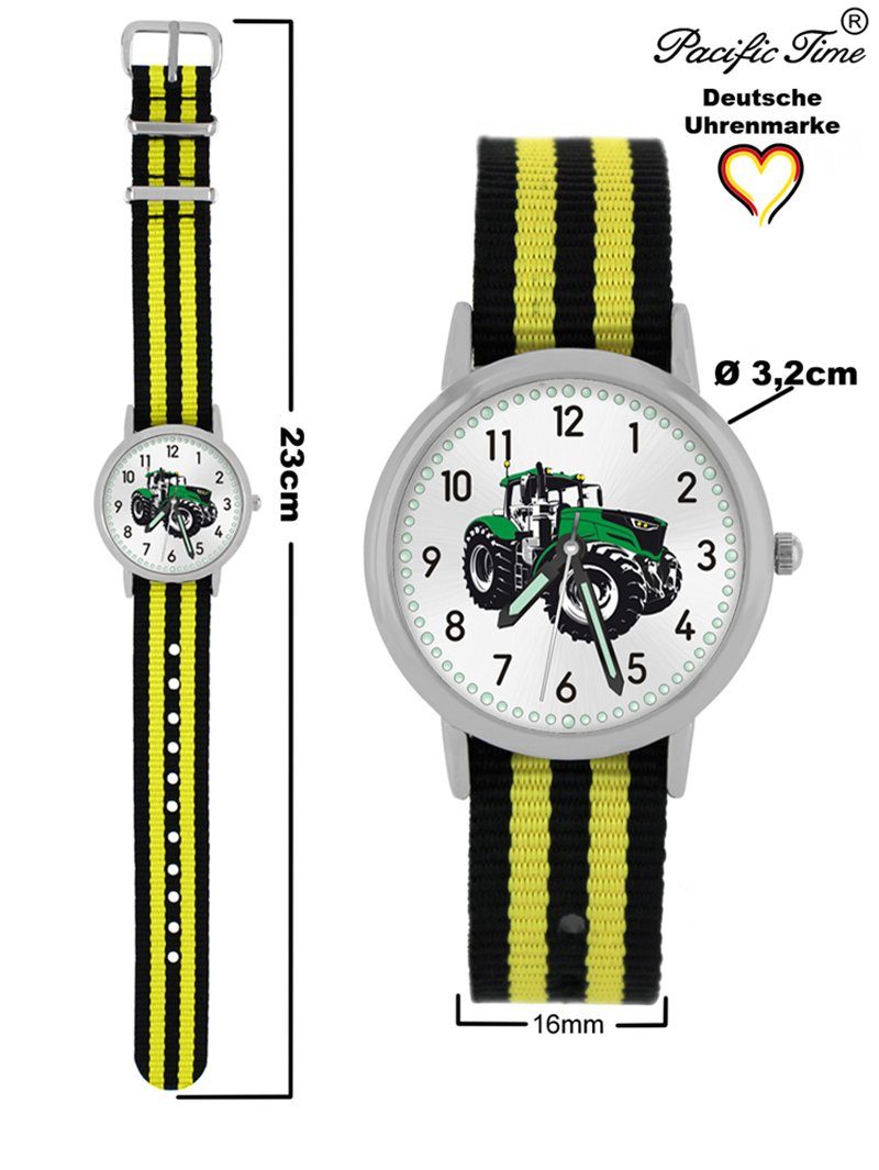 Pacific Time Quarzuhr Kinder Armbanduhr - gelb Gratis Wechselarmband, und grün Versand schwarz Mix Design Traktor Match