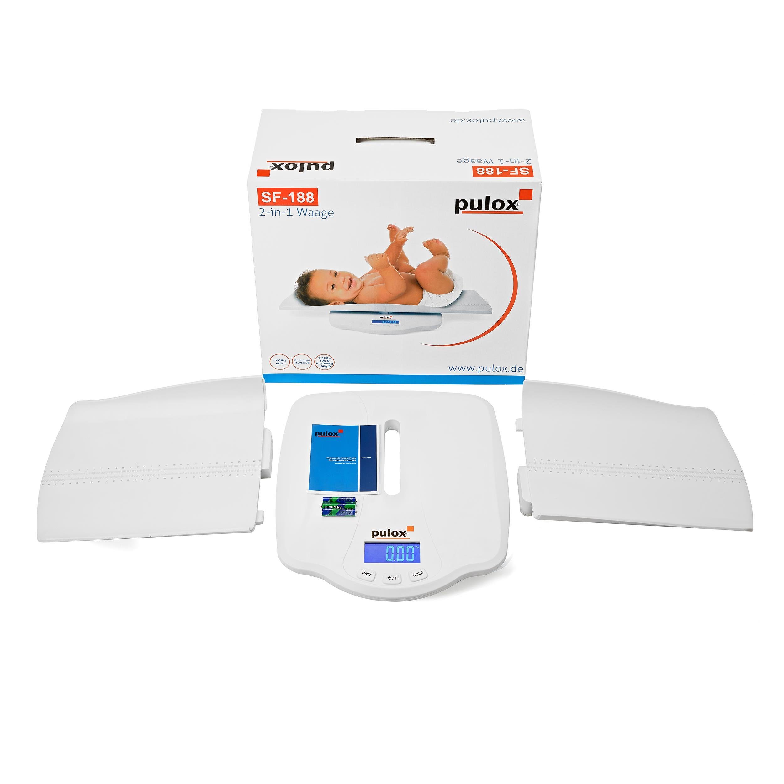 digitale SF-188 mit 2-in-1 pulox Babywaage abnehmbarer / Waage Personenwaage Schale