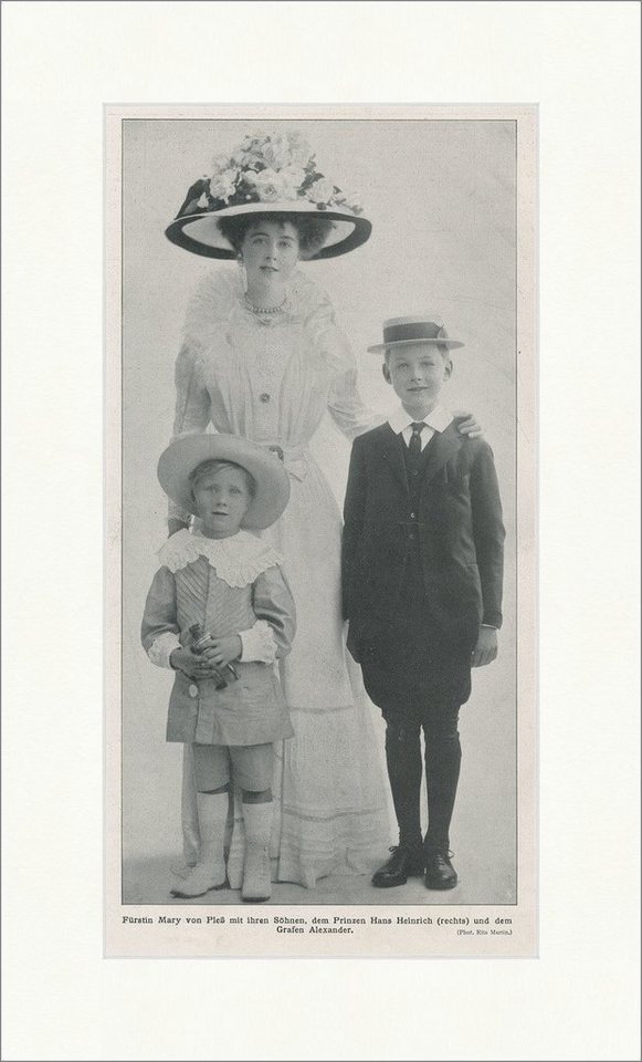 Kunstdruck Fürstin Mary von Pleß Söhne Prinz Hans Heinrich Graf