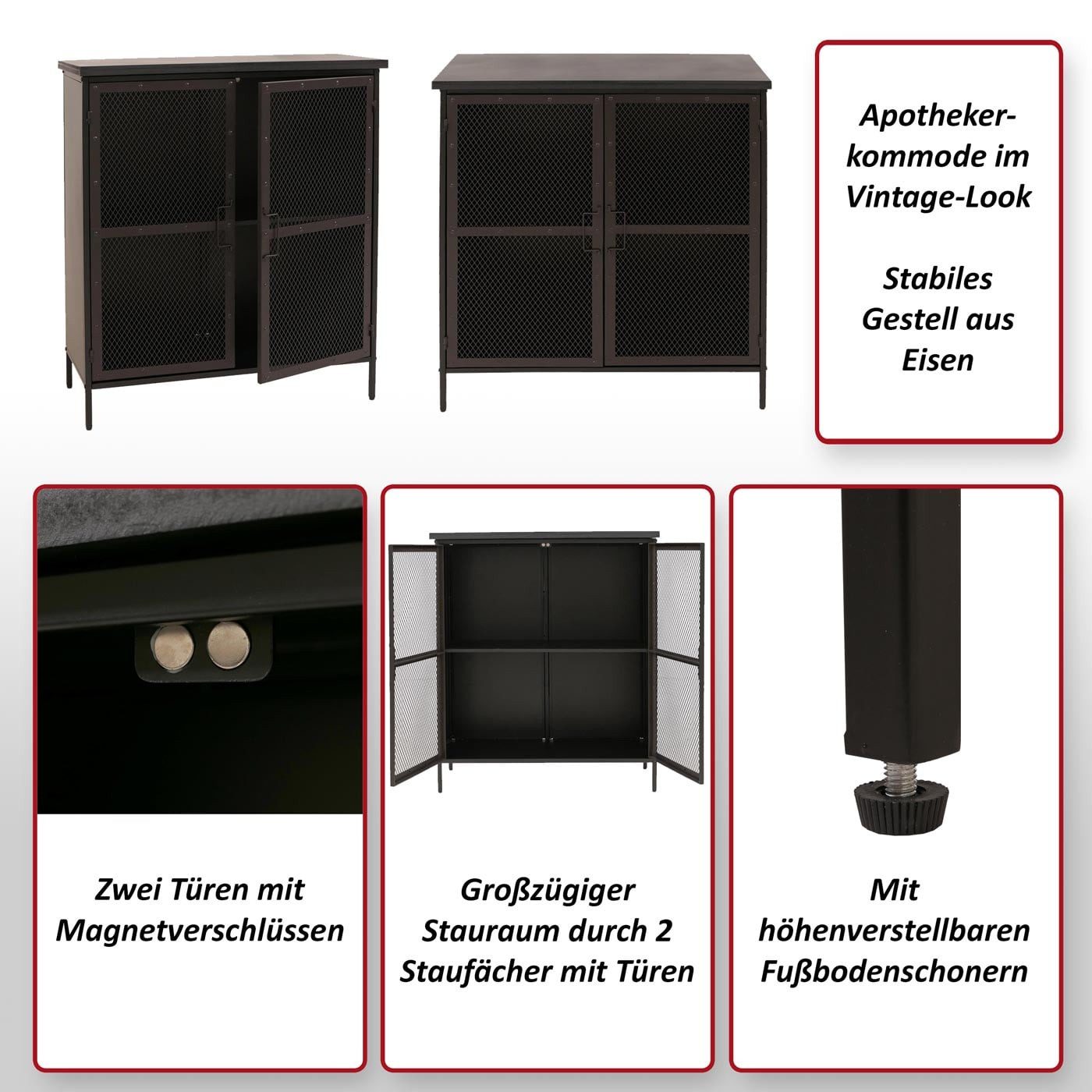 MCW Apothekerschrank MCW-O79 Im Vintage-Look