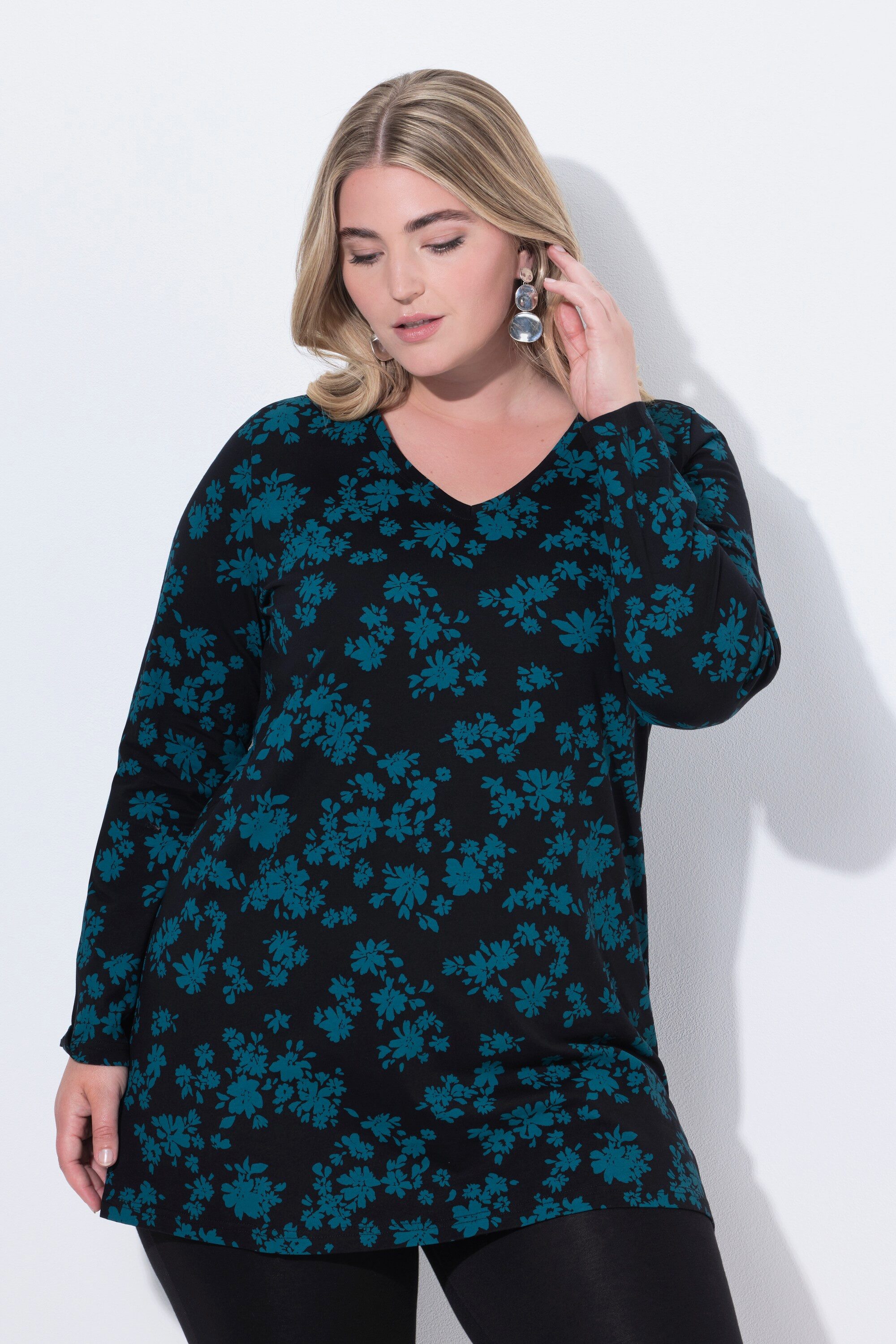 Ulla Popken Longshirt Longshirt Blüten A-Linie günstig online kaufen