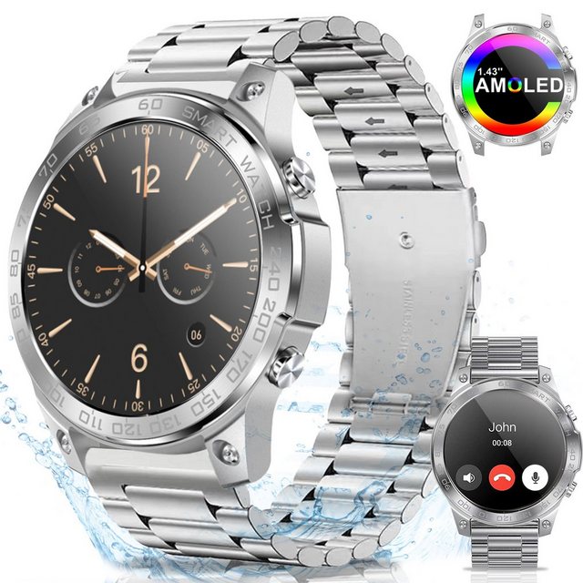 IBETTER Smartwatch, Fitness Tracker Uhr für Damen Herren Smartwatch (3.63 cm/1,43