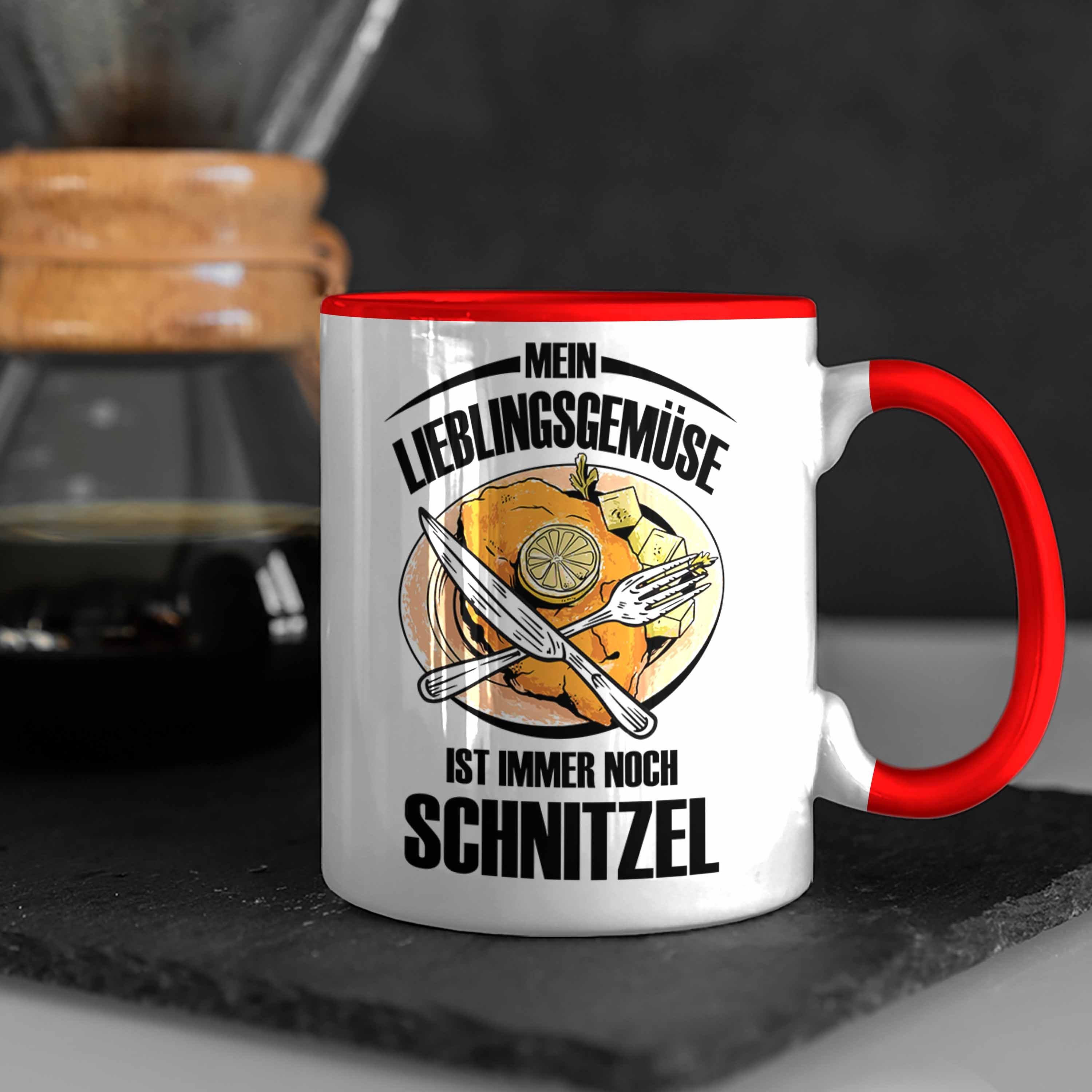 Tasse Lieblingsgemüse Schnitzel-Liebhaber Trendation Geschenk Rot Mein Schnitzel-Tasse für