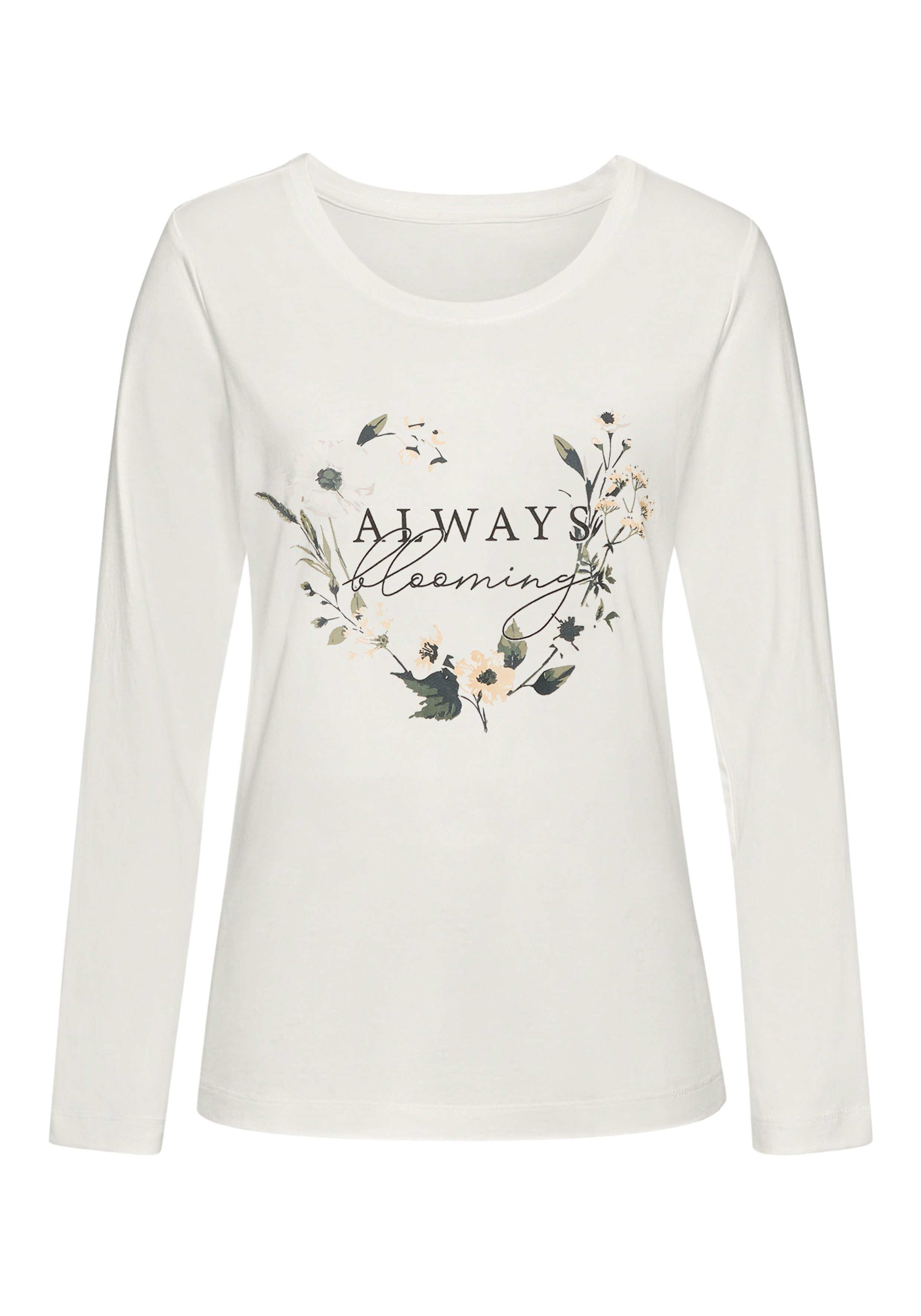 LASCANA Pyjama (Set, 2 tlg) mit schönem Blumenmuster