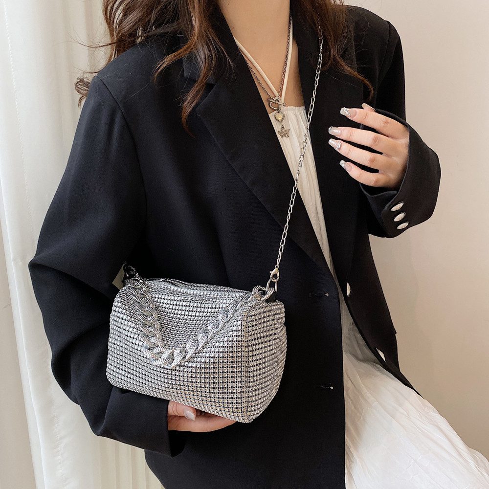 Zaewry Clutch Damen Glitzer Tasche, Elegante Tasche Abendtasche Hohe Kapazität, mit Reißverschluss Clutch CrossBody Bag Umhängetasche