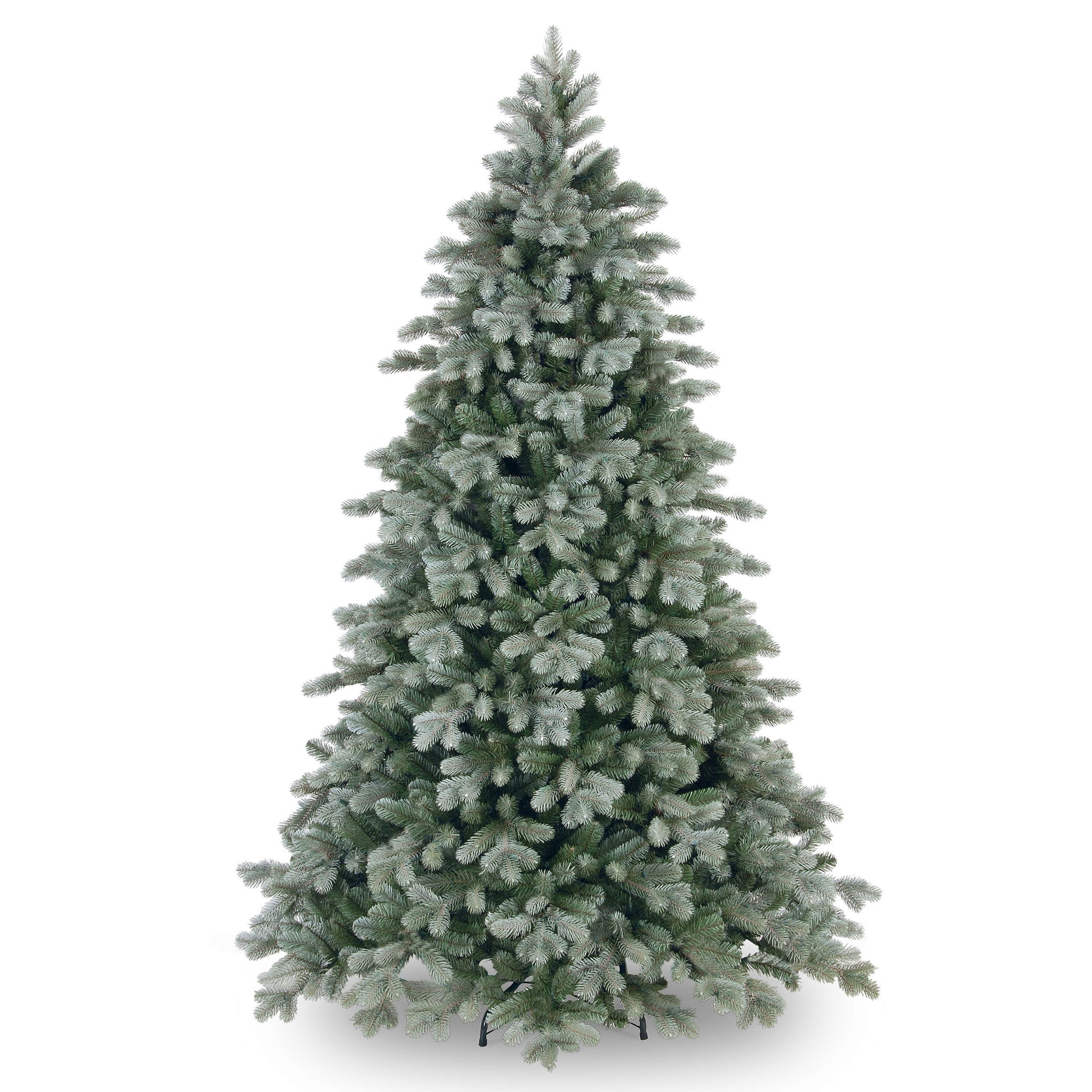 artplants Künstlicher Weihnachtsbaum Paris, blau, gefrostet, 230cm, Ø 160cm - X-Mas Baum
