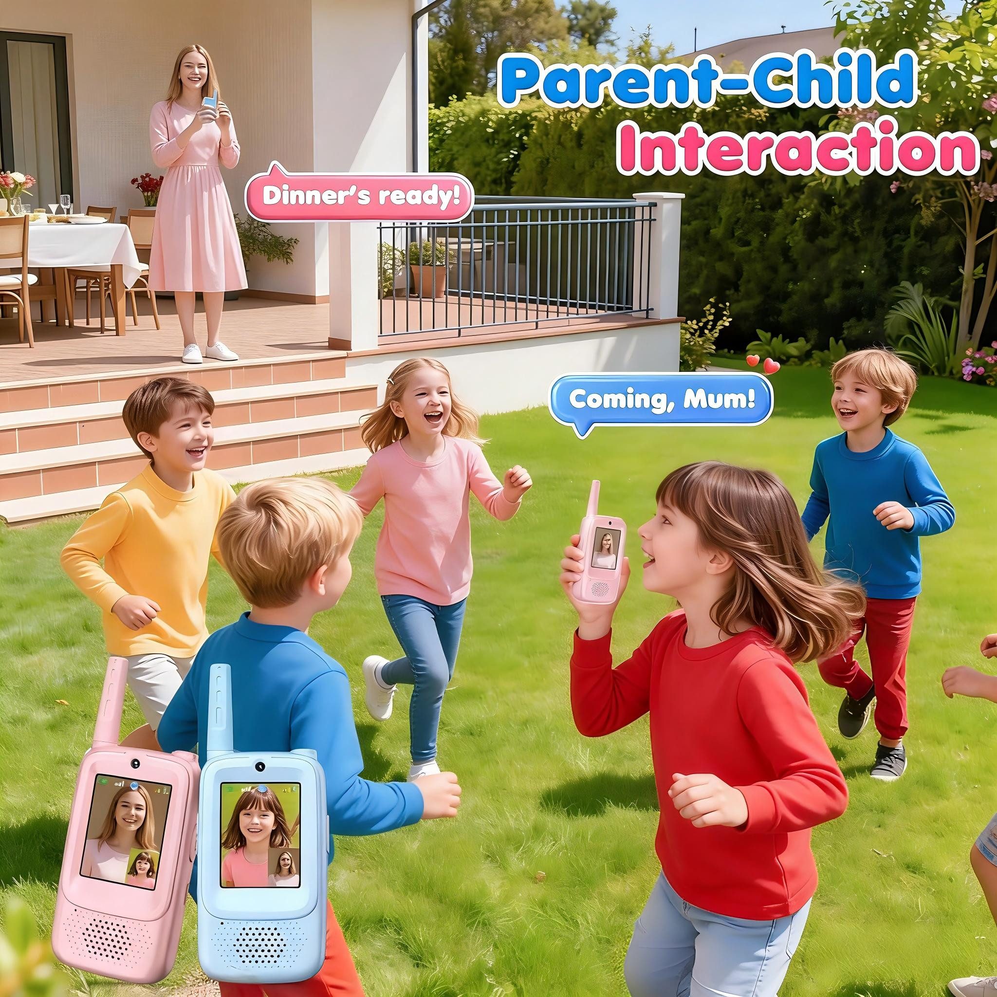 Ophy Walkie Talkie 2er-Set Video-Walkie-Talkies für Kinder, (große Reichweite, 4 Spracheffekte, Spielzeuggeschenk), für Mädchen & Jungen ab 3–5 Jahren (Weihnachtsgeschenk)
