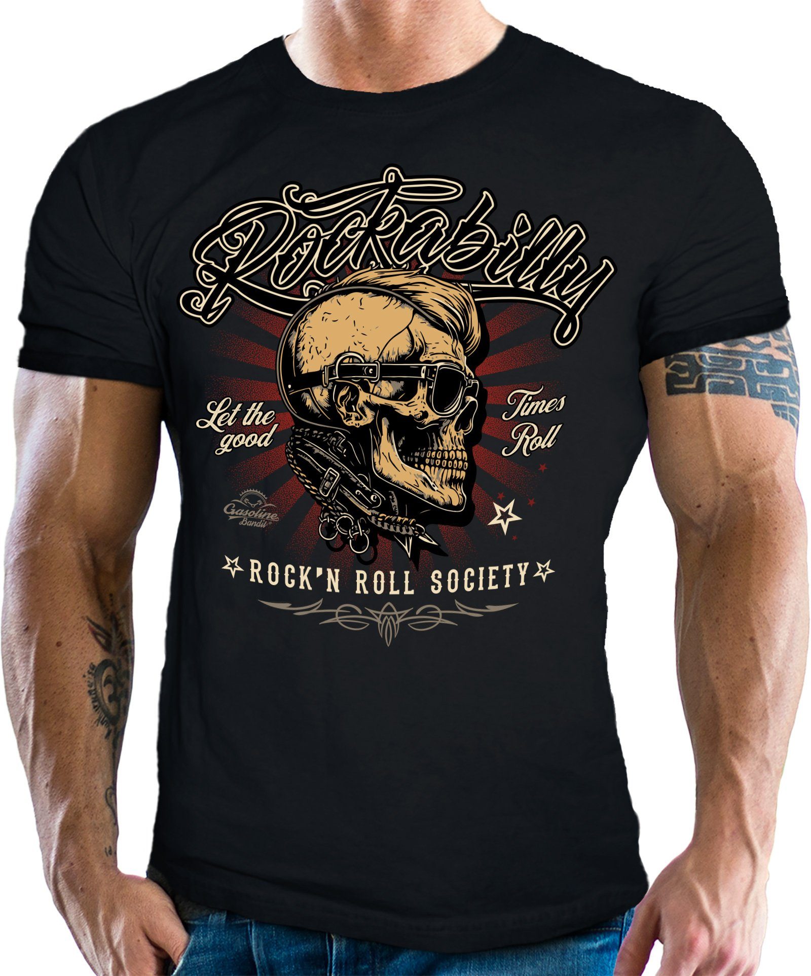 GASOLINE BANDIT® T-Shirt für Rockabilly Fans: Rock'n Roll Society