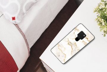 MuchoWow Handyhülle Marmor - Limette - Gold - Luxus - Marmoroptik - Weiß, Handyhülle Huawei P40 Lite, Handy Case, Silikon, Bumper Case