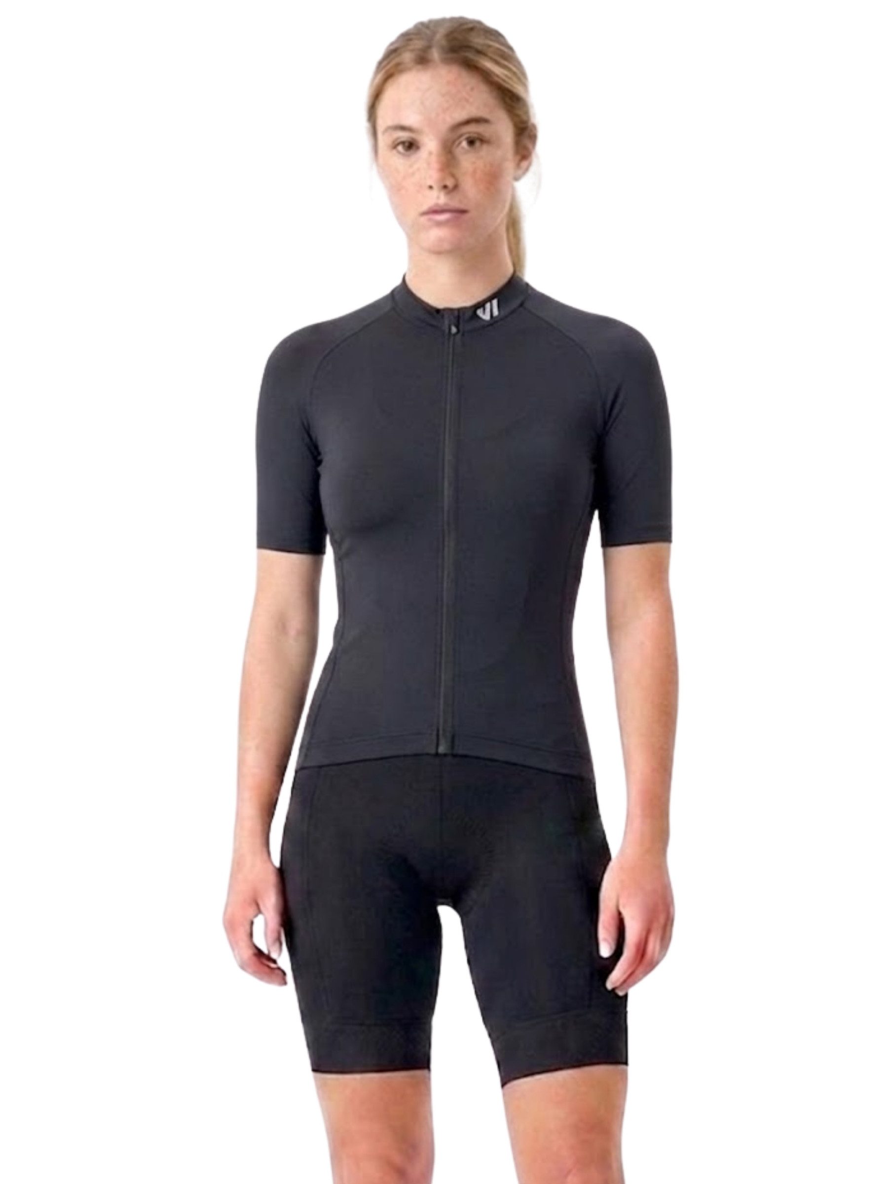 Wulibike Radtrikot Damen Sommer Radsport Set, Kurzarm-Trikot mit Träger-Bibshorts (2-tlg) Atmungsaktives Funktionsset mit 6 Taschen für Rennrad – Bild 3 von 5