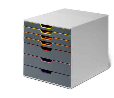DURABLE Schubladenbox »VARICOLOR«, Durable 760727 Schubladenbox A4 (Varicolor) 7 Fächer, mit Etiketten zur Beschriftung, mehrfarbig