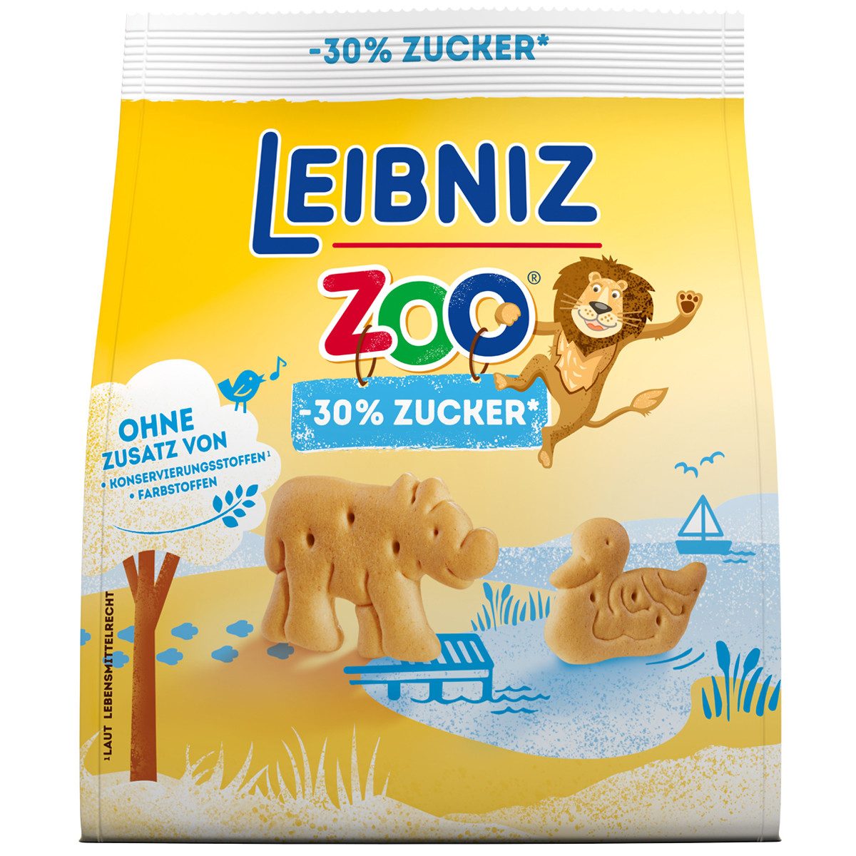 LEIBNIZ Kekse, Leibniz Zoo knusprige Kekse mit 30 Prozent weniger Zucker 125g