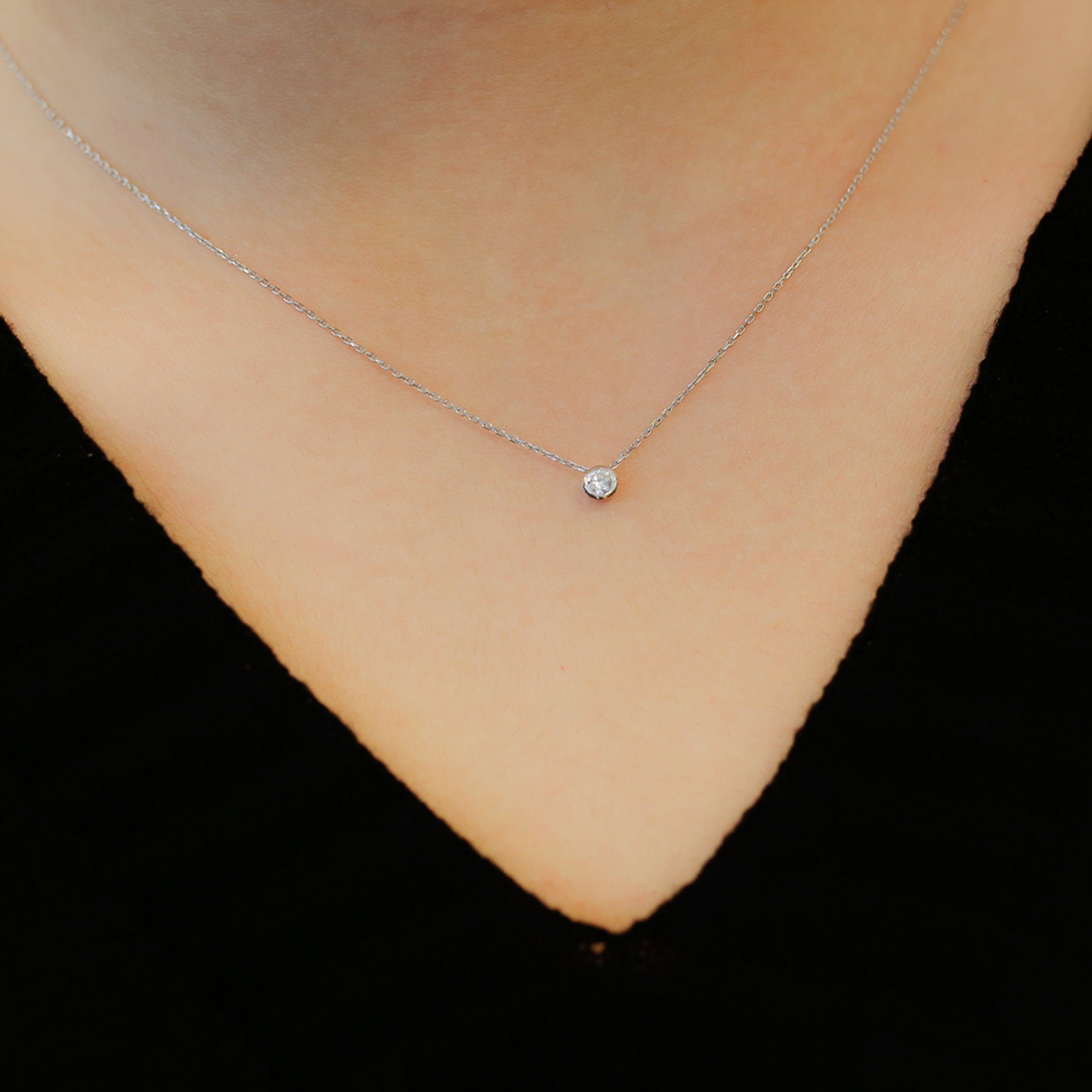 EinStein Diamant Collier-Set Diamant Solitär Halskette Brillant Schliff 14 günstig online kaufen