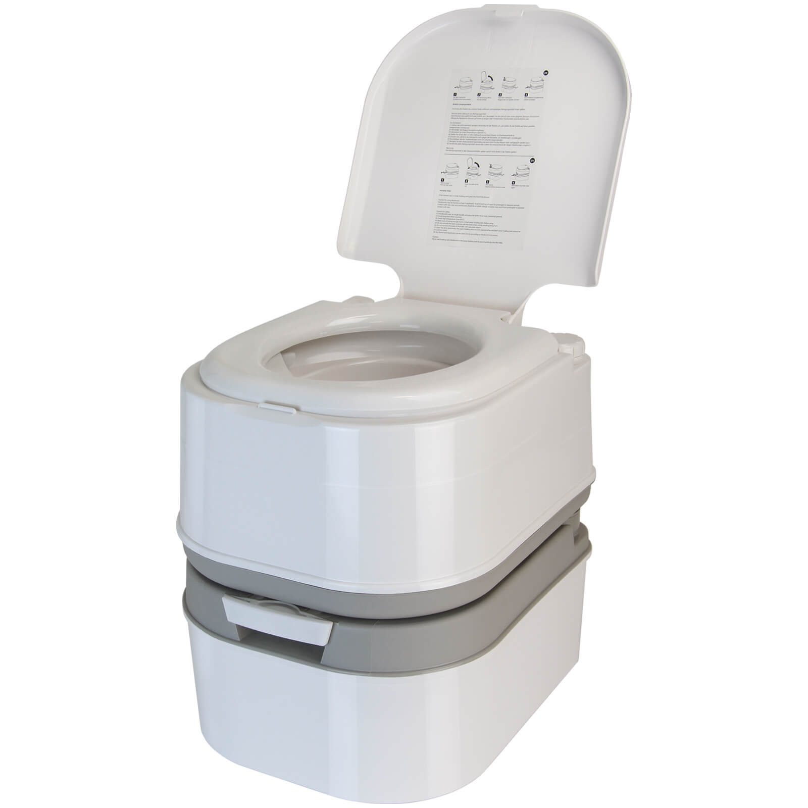 Montafox Campingtoilette Mobile Camping Toilette mit Kolbenpumpe 24 Liter