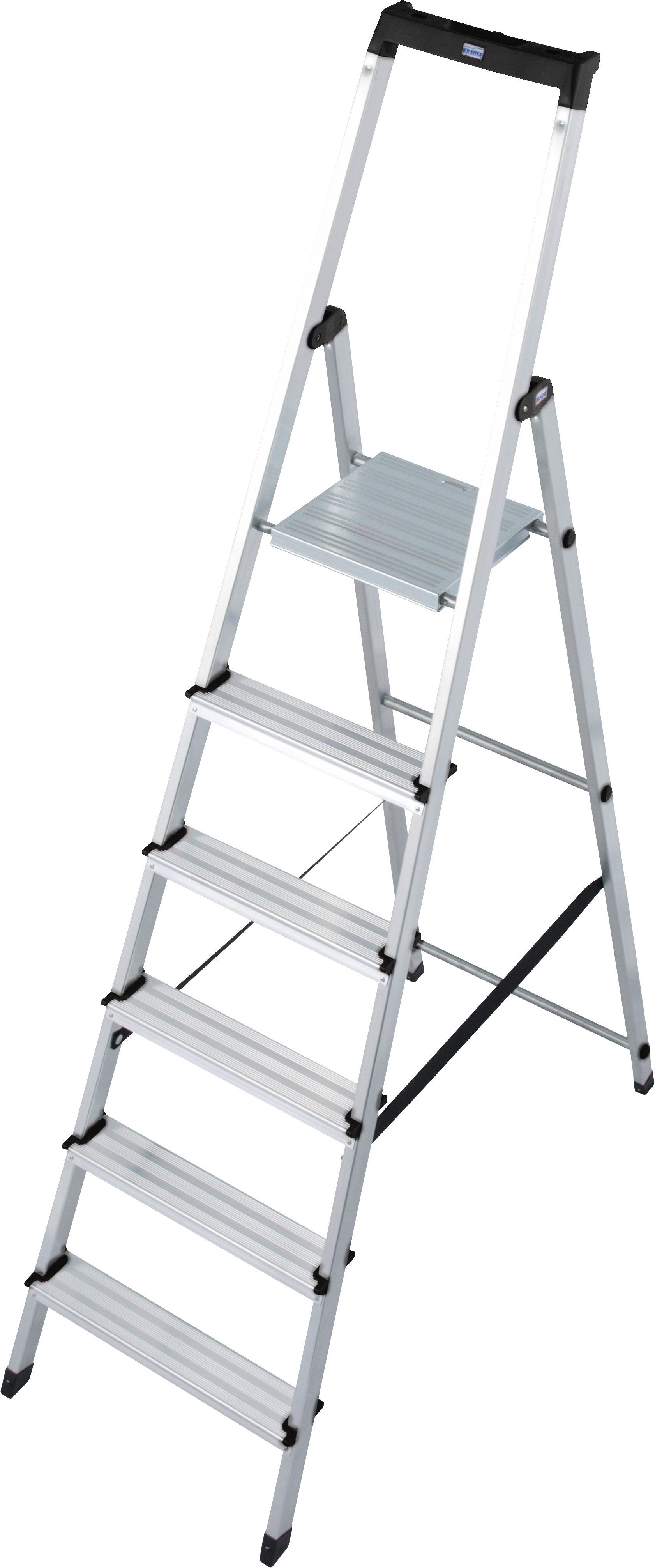 KRAUSE Stehleiter Solidy, Aluminium, 1x6 Stufen, Arbeitshöhe ca. 327 cm