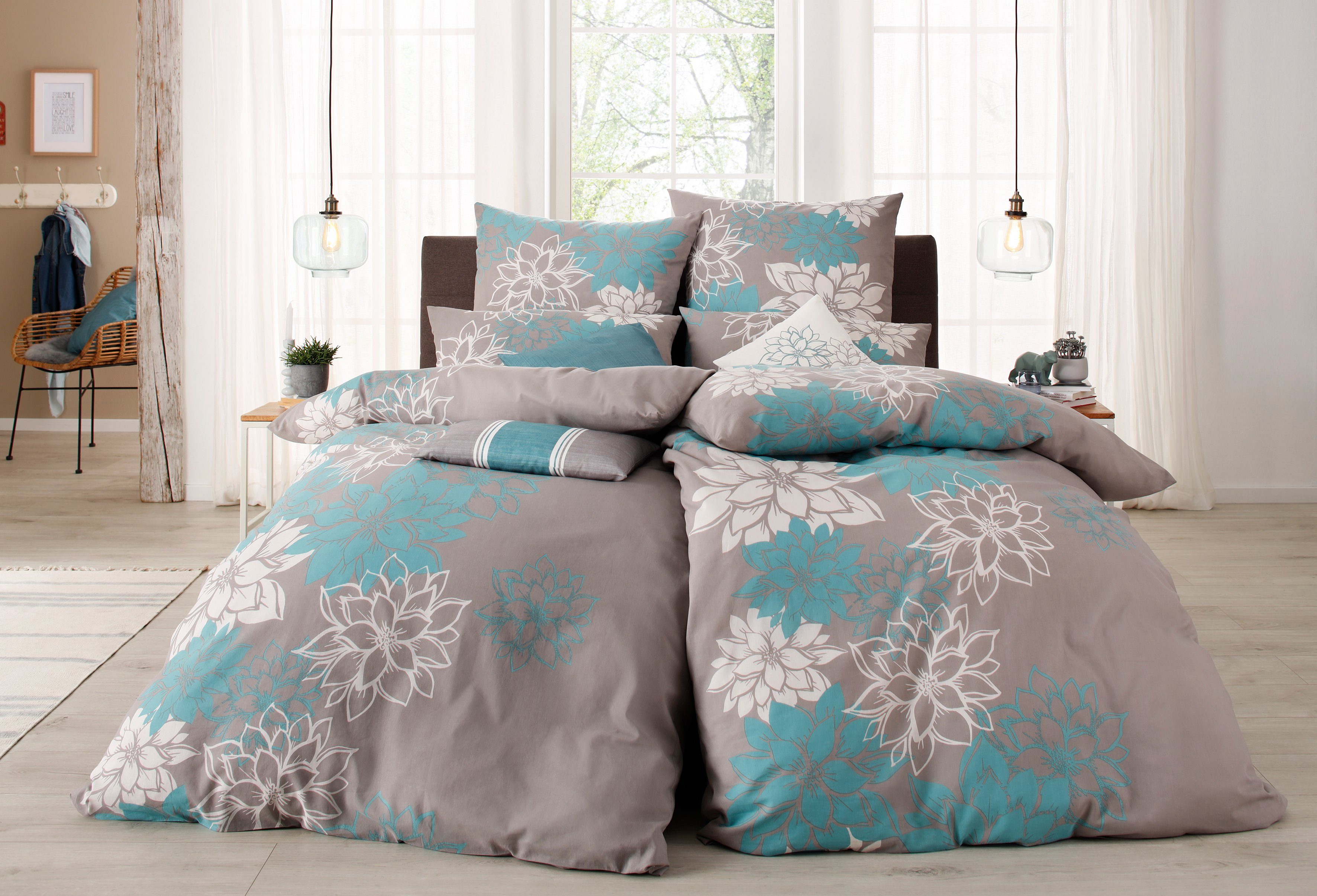 OTTO home Bettwäsche Susan in Gr. 135x200 oder 155x220 cm, Biber, 2 teilig, günstig online kaufen