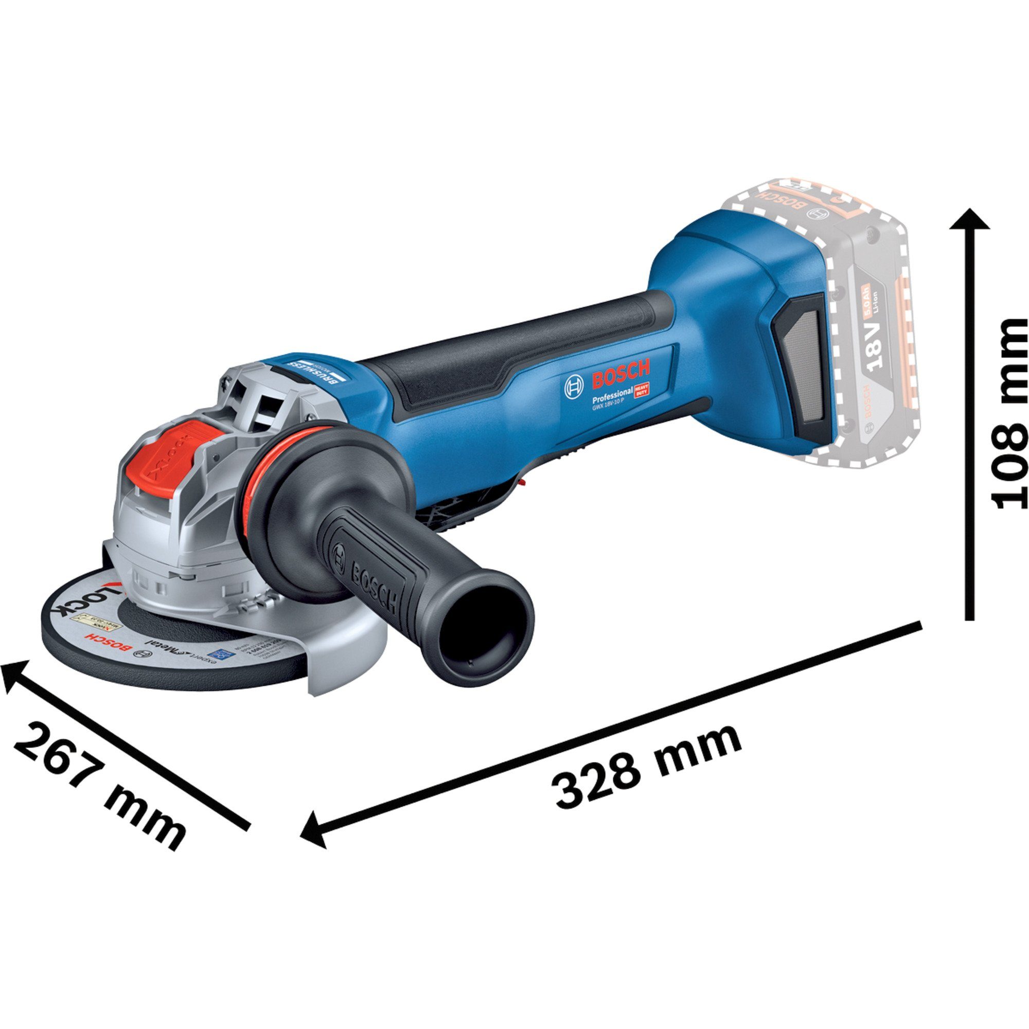 Bosch Professional Winkelschleifer Bosch Professional X-LOCK Akku-Winkelschleifer GWX