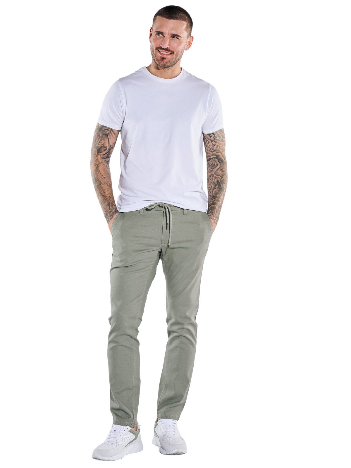 emilio adani Chinohose Herren Modische Chino, Blassgruen