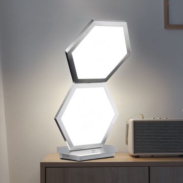 WOFI LED Tischleuchte, Leuchtmittel inklusive, Warmweiß, Design Tischlampe LED Lampe Schlafzimmer Nachttischlampe