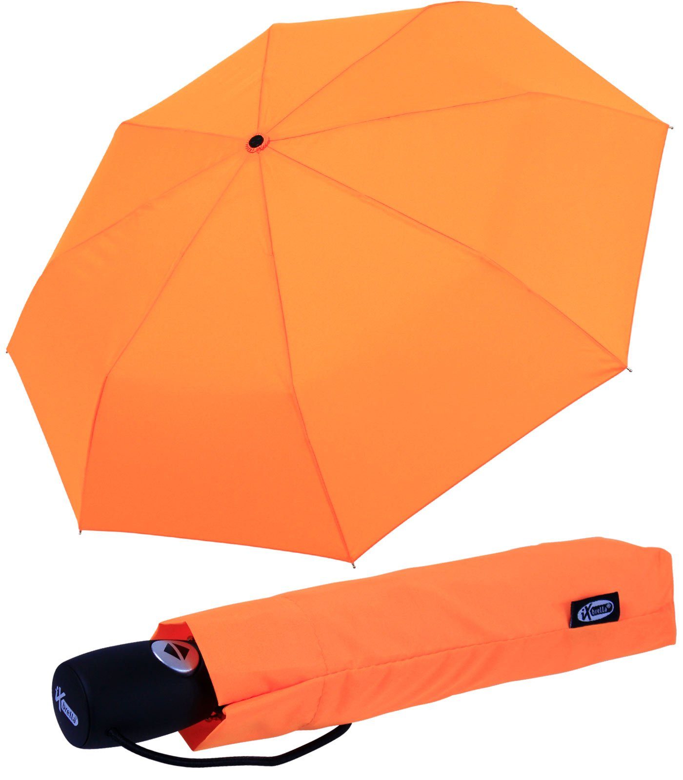 iX-brella Taschenregenschirm leichter moderner Schirm mit Auf-Zu-Automatik, leuchtend