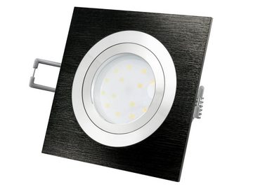 SSC-LUXon LED Einbaustrahler QF-2 LED-Einbauleuchte Alu schwarz schwenkbar flach mit LED-Modul, Extra Warmweiß