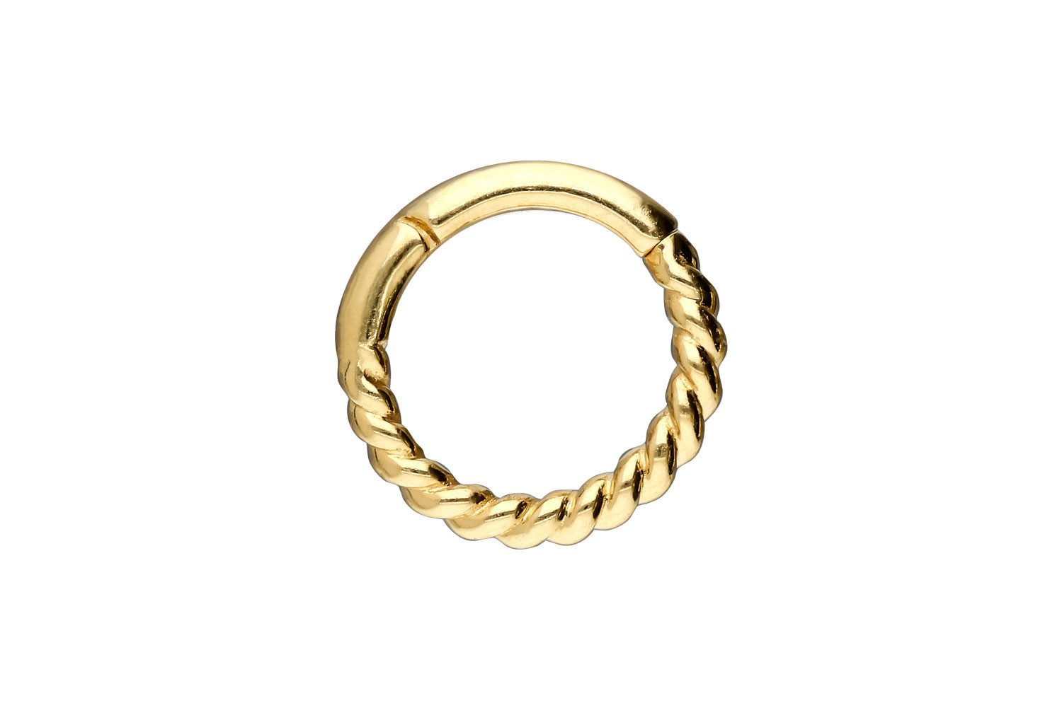 PIERCINGLINE Nasenpiercing 18 Karat Gold Segmentring Clicker GEDREHT Ohrpiercing Septum Nase (Clicker, 1-tlg), Ohrpiercing für Conch, Helix, Tragus, Daith, Lobe