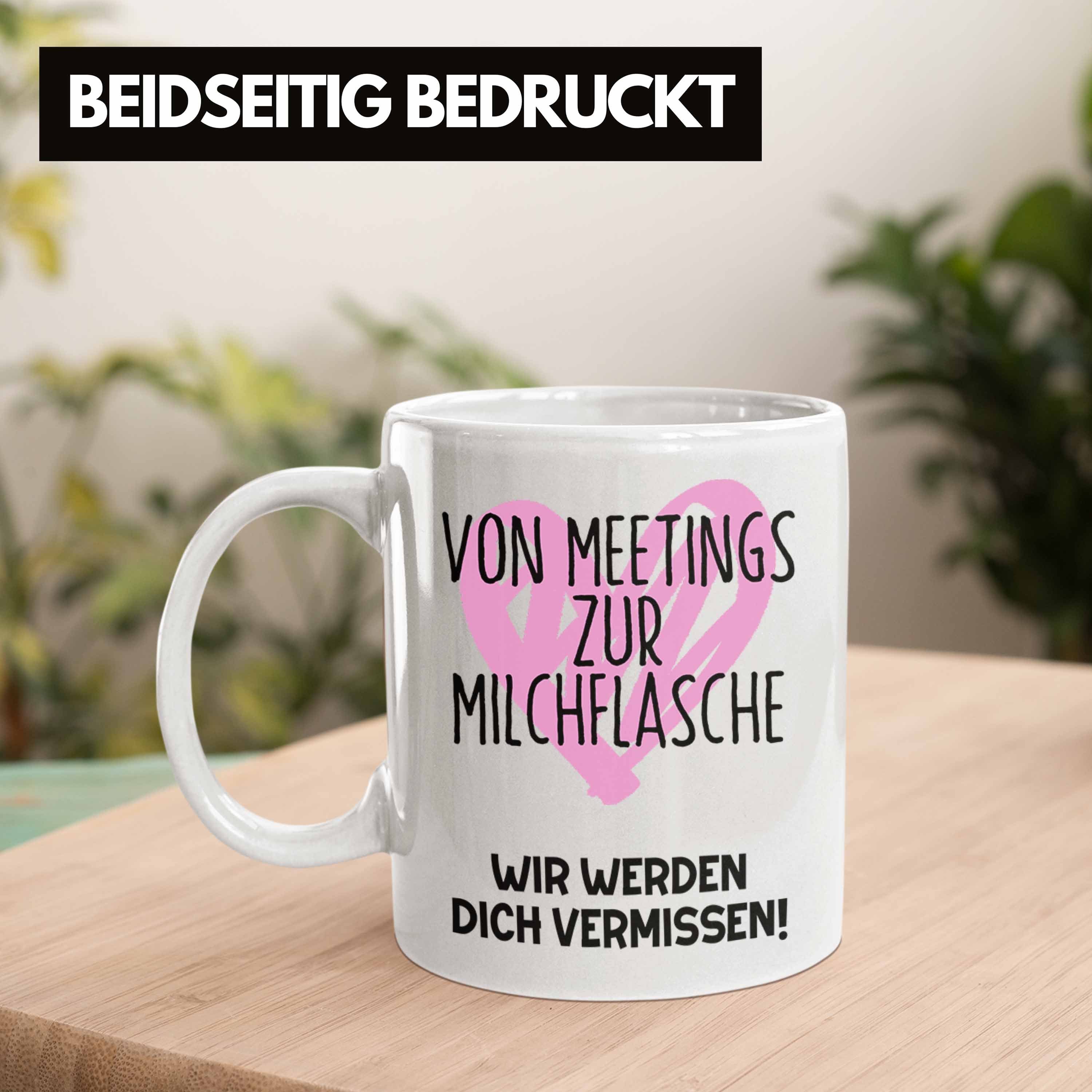 Trendation Tasse Weiss Geschenk Mama Mutterschutz Abschieds Kollegin Abschied Werdende Tasse