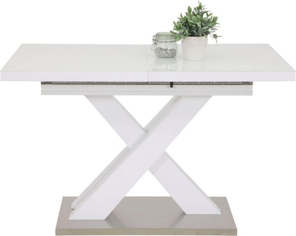 HELA Esstisch ELVIRA, Tischplatte ausziehbar mit verstaubarer Einlage (40 cm )