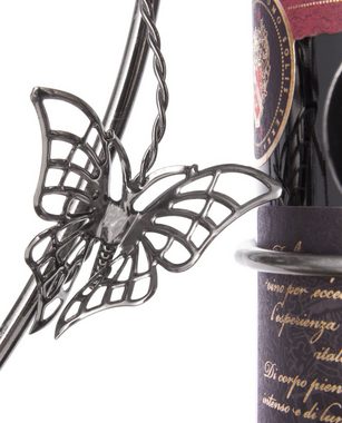 BRUBAKER Weinflaschenhalter Herz mit Liebespaar auf Schaukel Flaschenhalter, (inklusive Grußkarte), Weinhalter Metall Skulptur, romantisches Geschenk