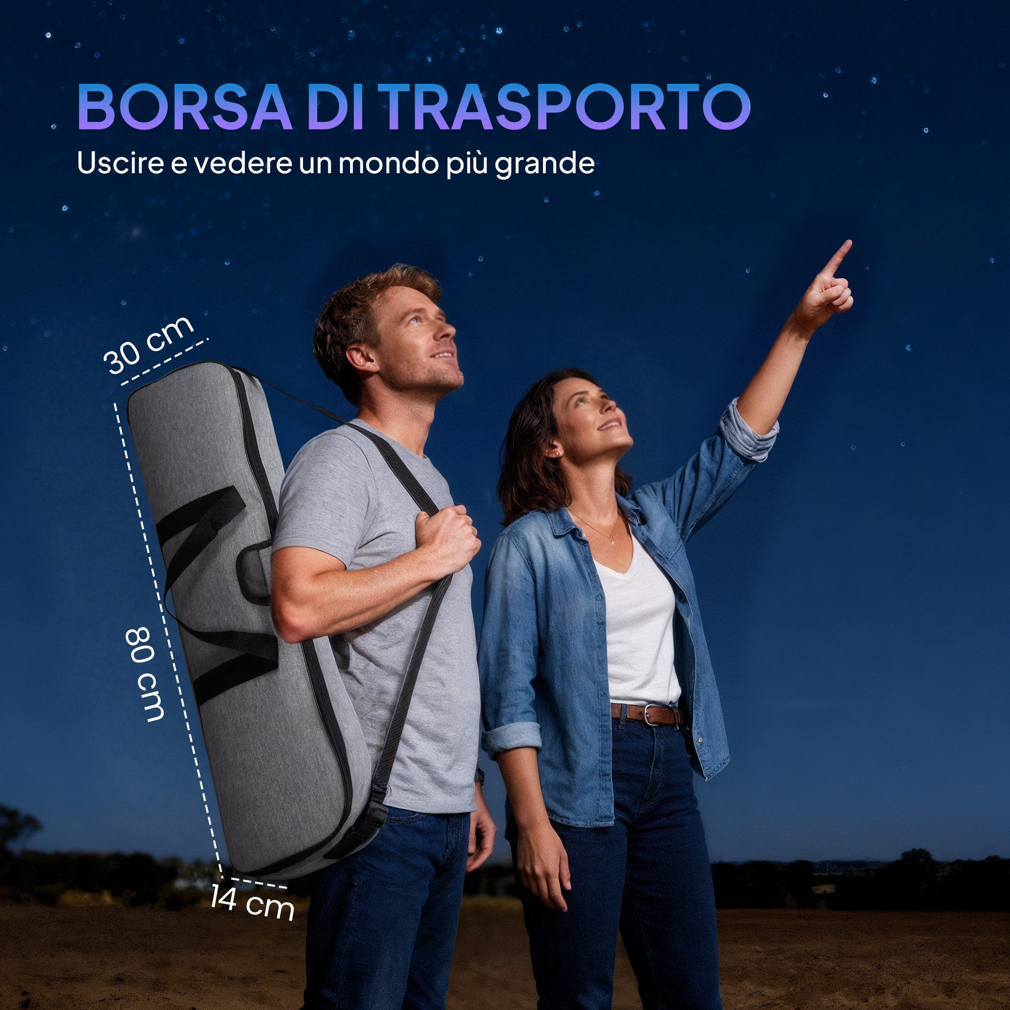 kowdom Teleskop 80mm Teleskop AZ-Montierung, 2 Okulare & Handy-Adapter für Astronomie, Adapter, Stativ, Tasche, AZ-Montierung, 2 Okulare