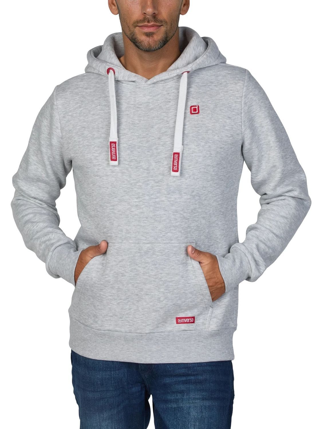 riverso Kapuzenpullover Herren Hoodie RIVLinus Regular Fit Longsleeve Sweatshirt mit Kängurutasche