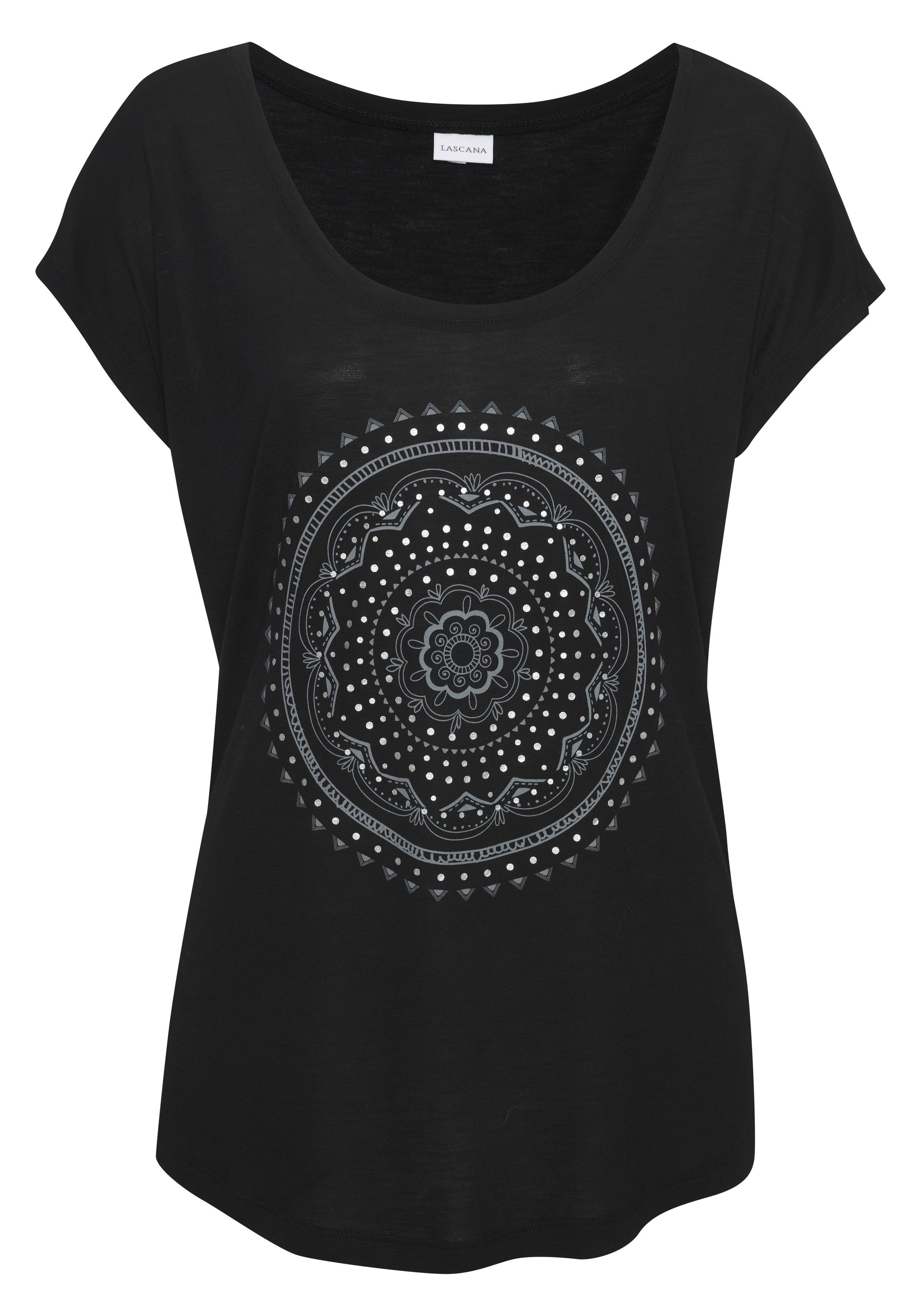 LASCANA Strandshirt mit Print und glänzendem Effekt, Ethno-Look, casual. € 29,99