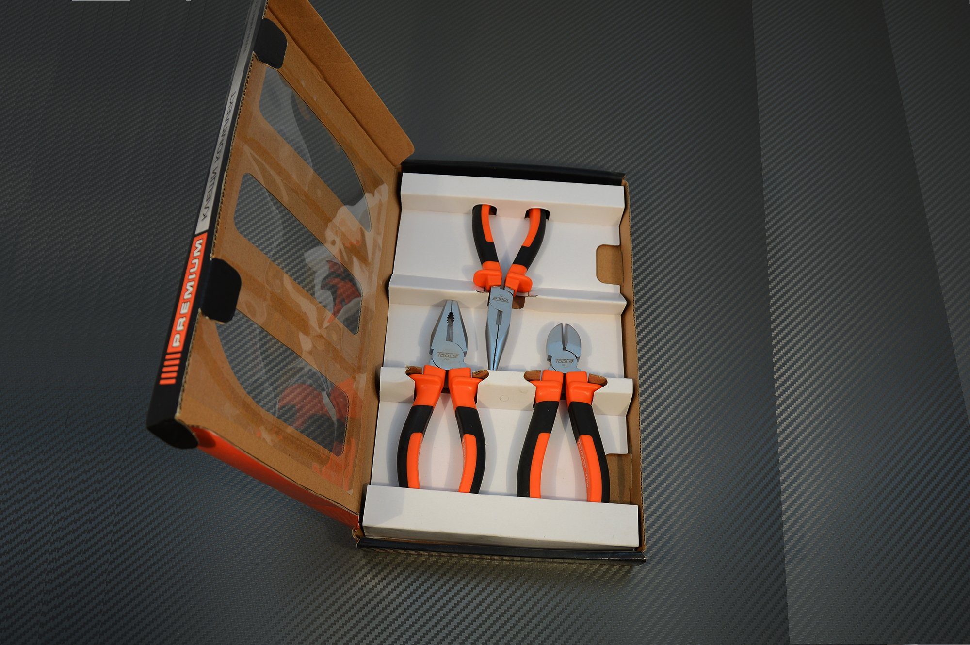 Premium tools Spitzzange Zangenset Kombizange Spitzzange Seitenschneider Flachrundzange, 1-tlg.