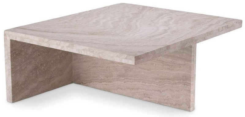 Casa Padrino Couchtisch Luxus Couchtisch Beige 70 x 60 x H. 28 cm - Naturstein Wohnzimmertisch - Möbel - Naturstein Möbel - Möbel - Luxus Möbel - Luxus Einrichtung