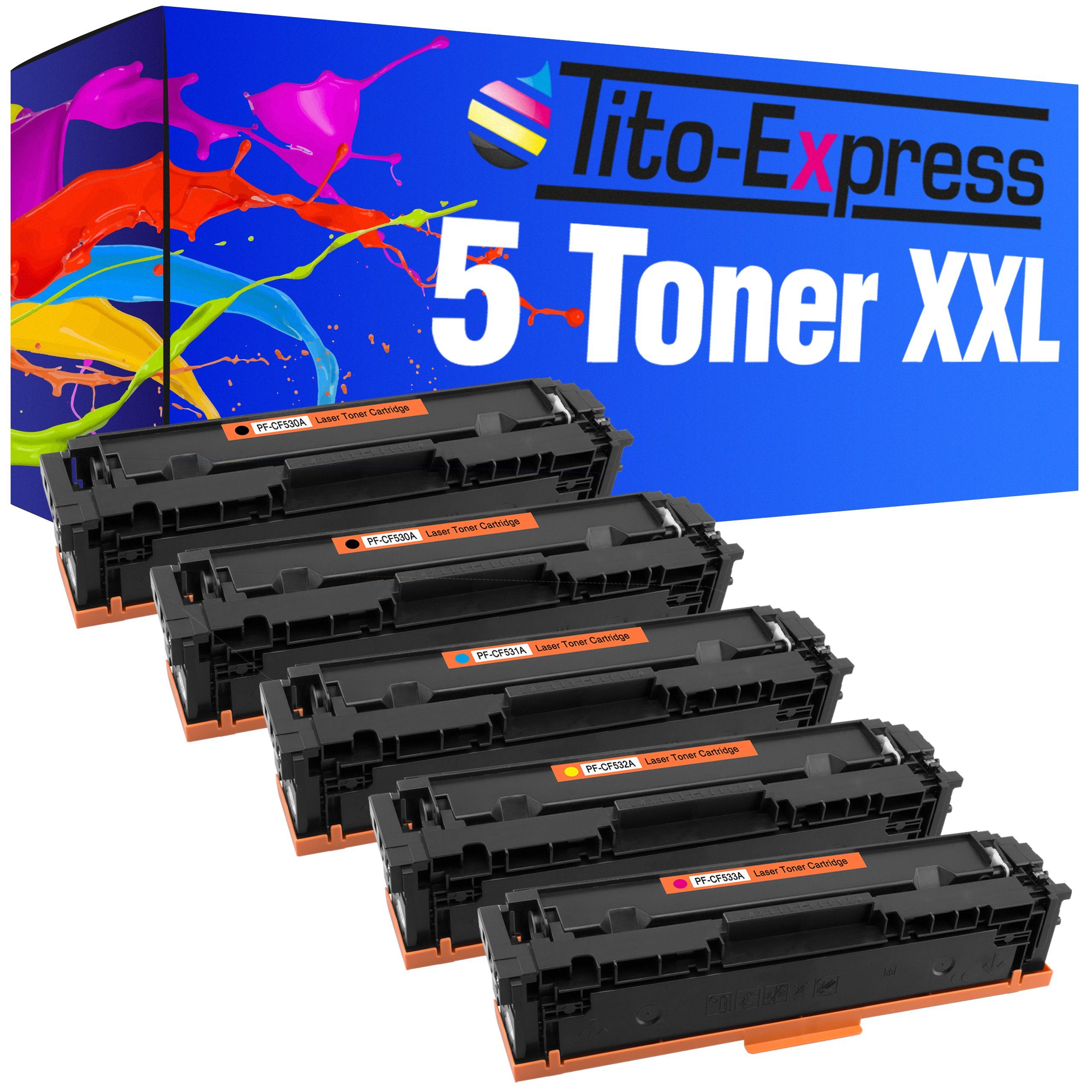 Tito-Express Tonerpatrone 5er Set ersetzt MFP M180NW M180FW Color CF532A 1x M180n 2x MFP für 205A, HP Magenta, Yellow), Black, Toner 1x Cyan, Laserjet Pro M181FW 1x (Multipack, CF533A CF530A M181N CF531A