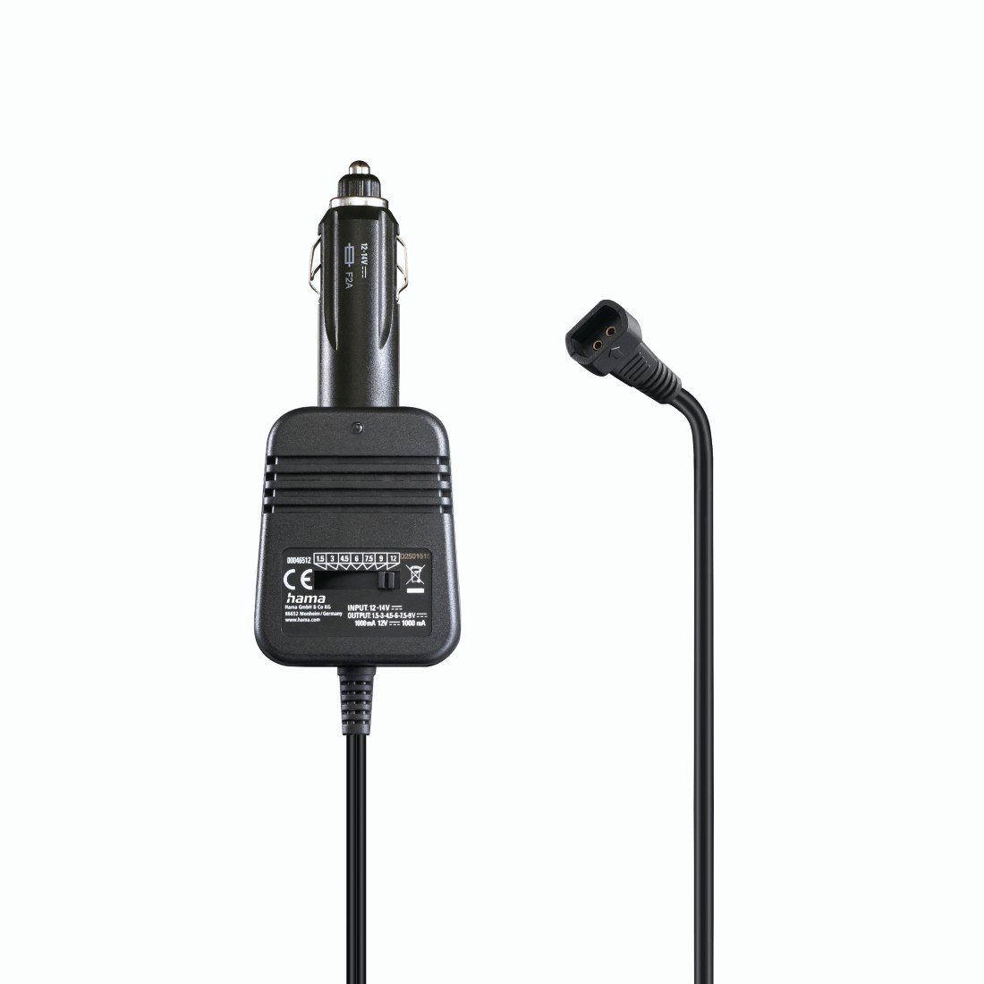 Netzteil für Kfz, einstellbar, 1000mA, 12W, max. 12V, 8 Adapter KFZ-Netzteil