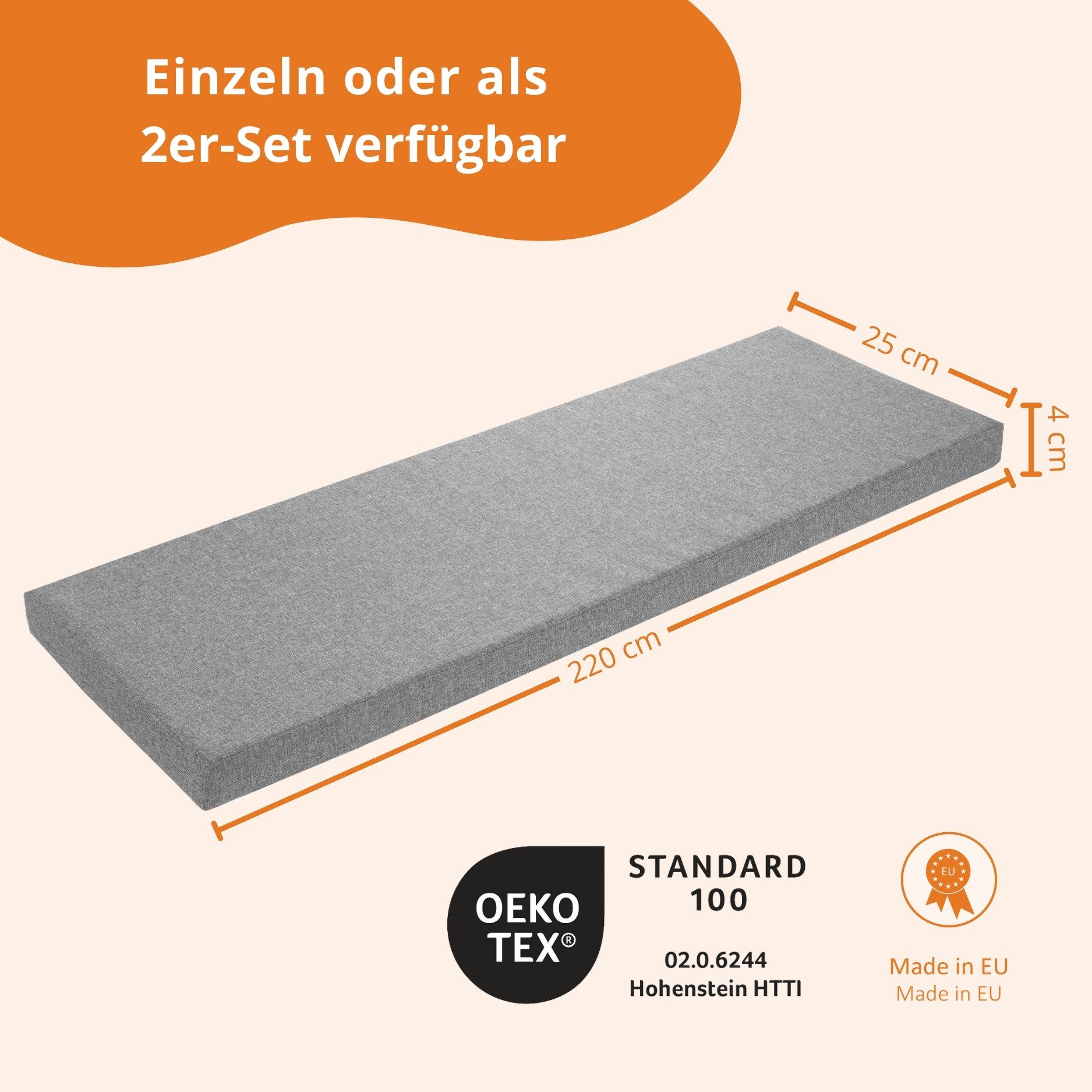 sleepling Bankauflage Bierbankauflage, (1 St), mit elastischen Schlaufen für optimalen Sitz, strapazierfähig, bequem