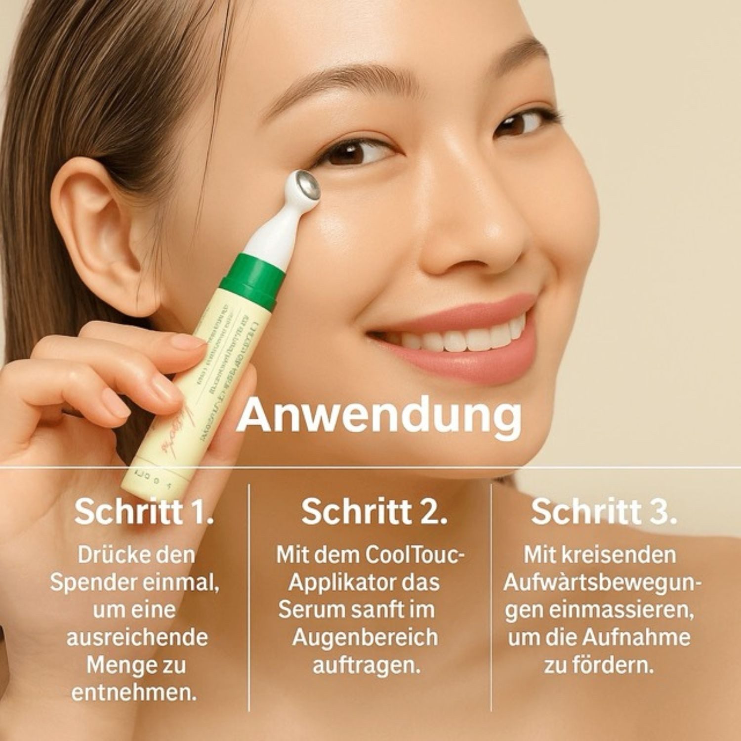 AXIS-Y Gesichtsserum Vegan Collagen Eye Serum 10ml – Veganes Augenserum für empfindliche Haut, strafft sichtbar, mildert Schwellungen & Augenringe, 5-Peptid-Komplex, Hyaluronsäure