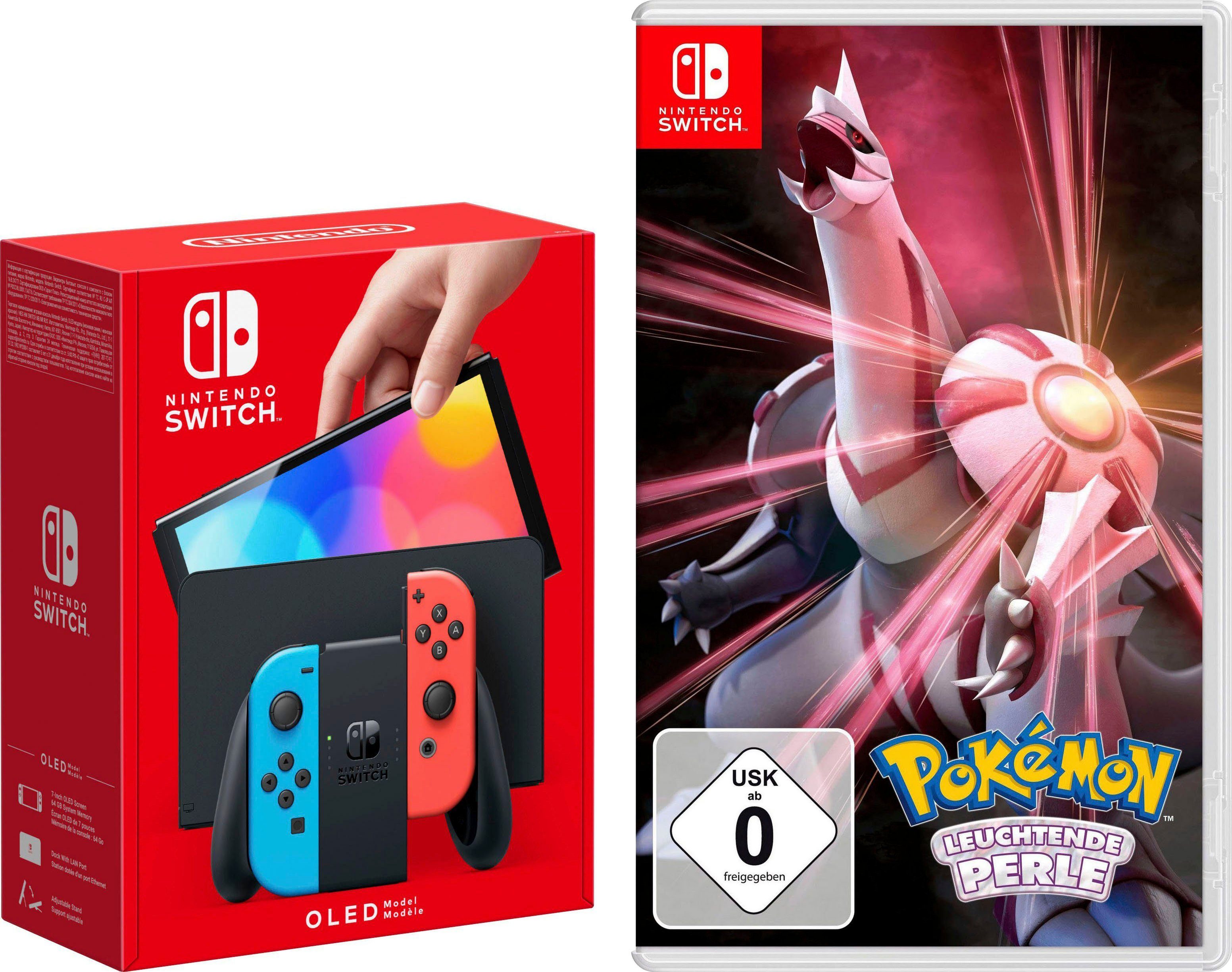 Nintendo Switch, OLED-Modell inkl. Leuchtende nach Verfügbarkeit Pokémon Perle, Auslieferung