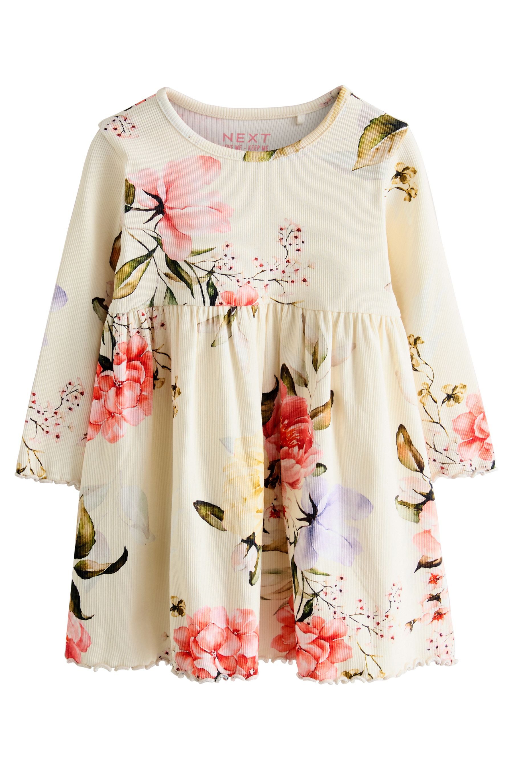 Next Blusenkleid Geripptes Langarmkleid (1-tlg) günstig online kaufen