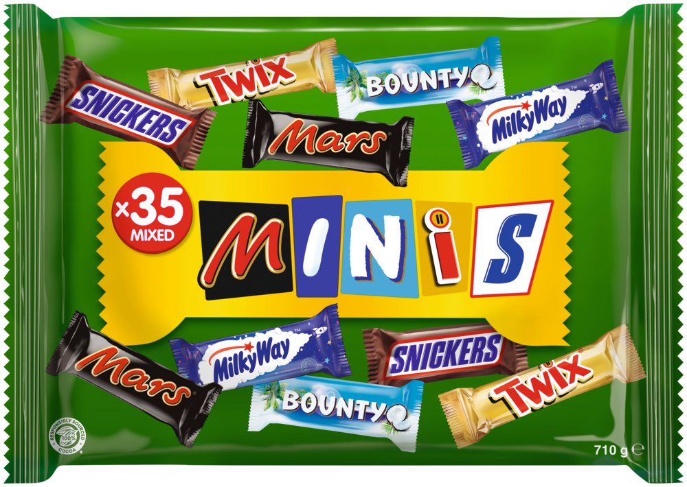 Mars GmbH Süßigkeit MIXED Minis 710g Mini Schokoriegel, Mars, Snickers, Twix, Bounty, Schokolade