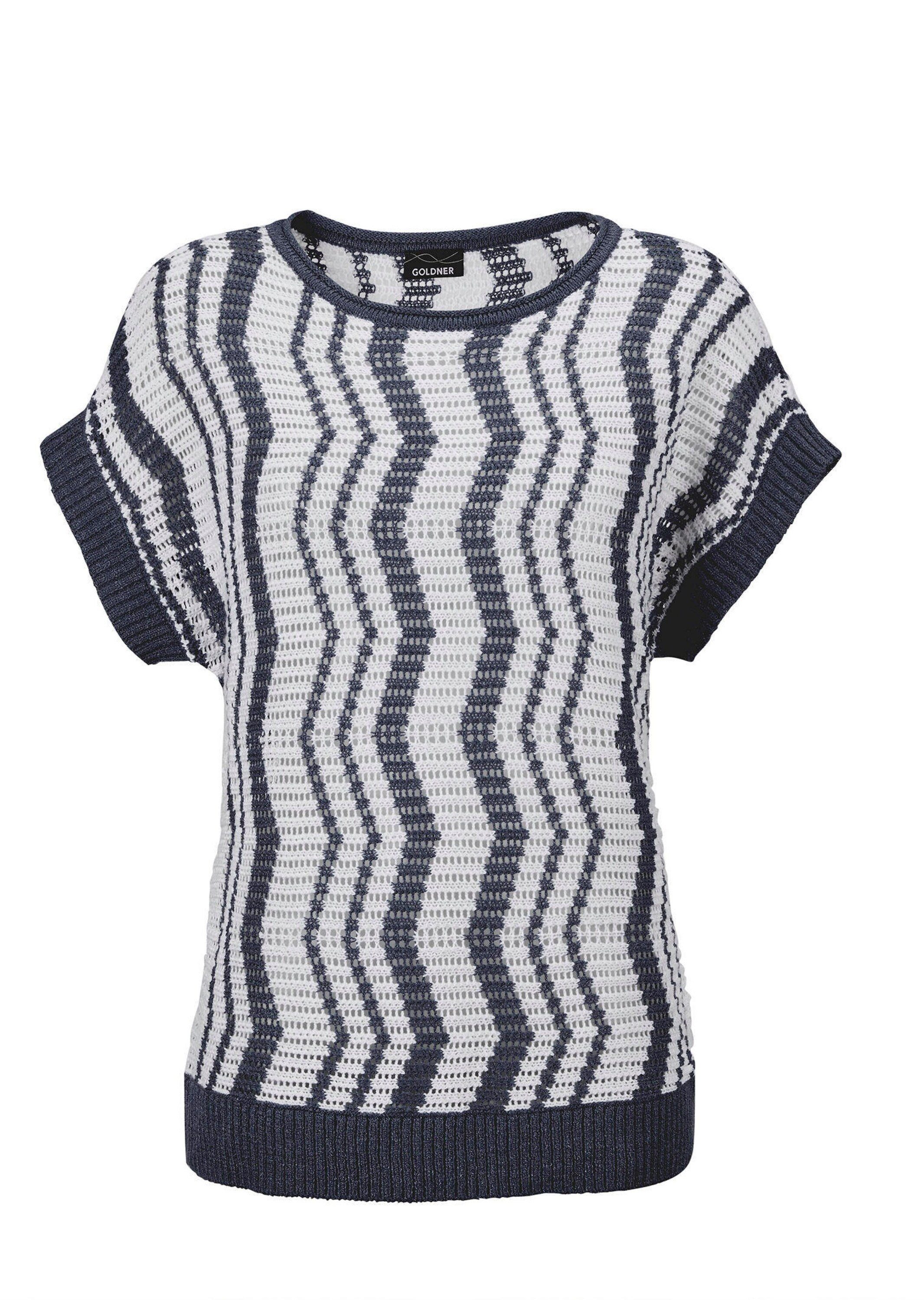 Strickpullover Halbarmpullover mit Lochstruktur