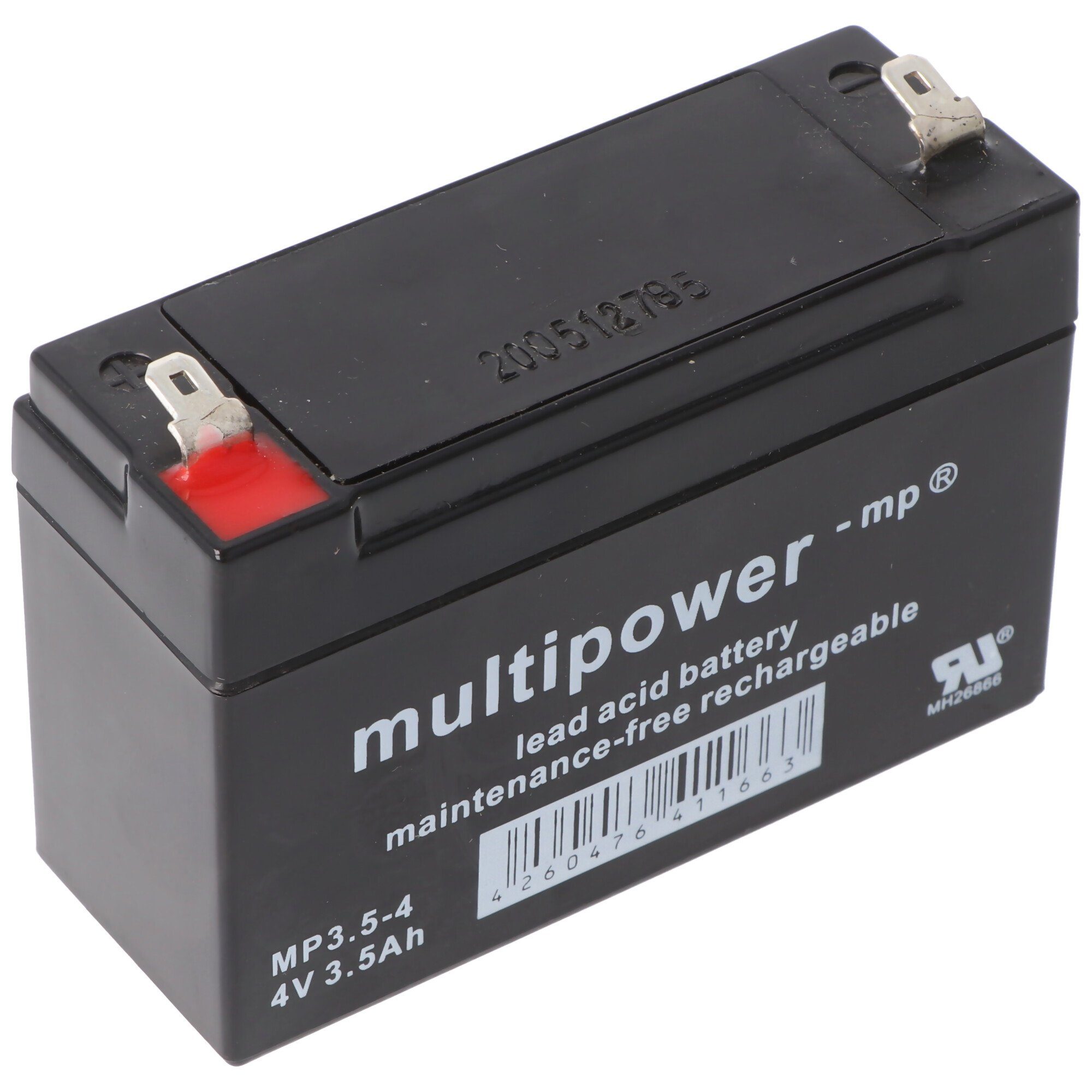 Multipower Steckkon Blei Gel Akku 3,5Ah MP3.5-4 4,8mm Akku Bleiakku 4V AGM Multipower