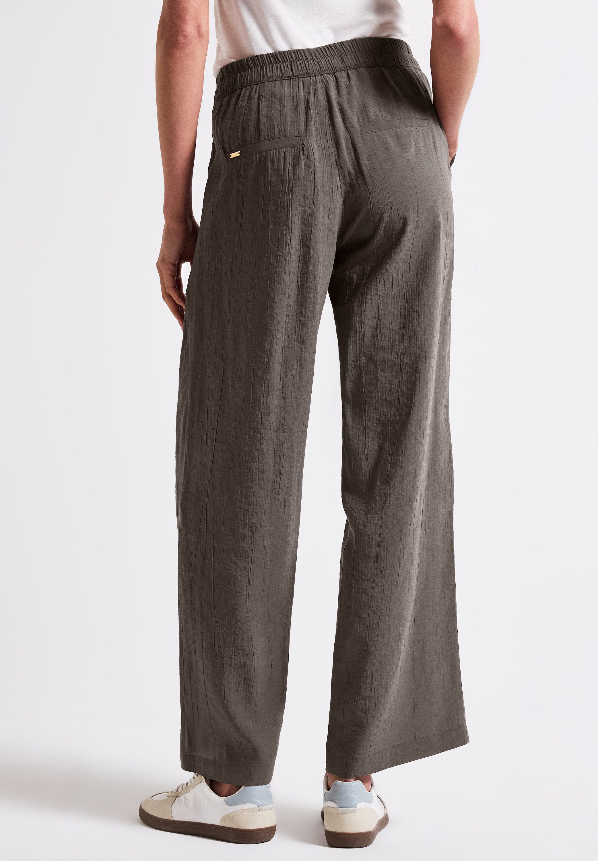 STREET ONE Stoffhose mit Crinkle-Struktur, Wide günstig online kaufen
