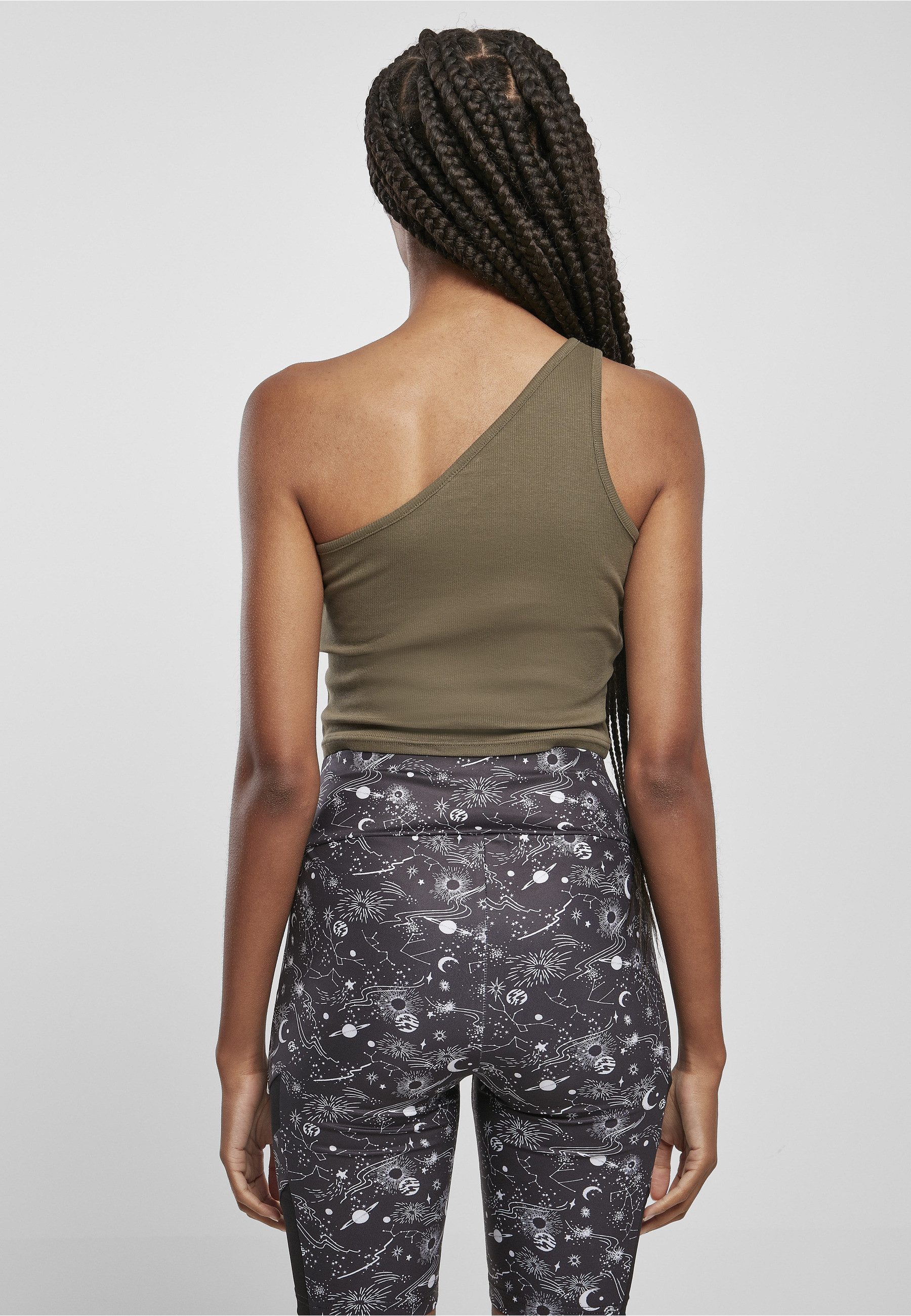 URBAN CLASSICS Tanktop Urban Classics Damen Ladies Cropped Asymmetric Top (1-tlg) – Bild 5 von 5