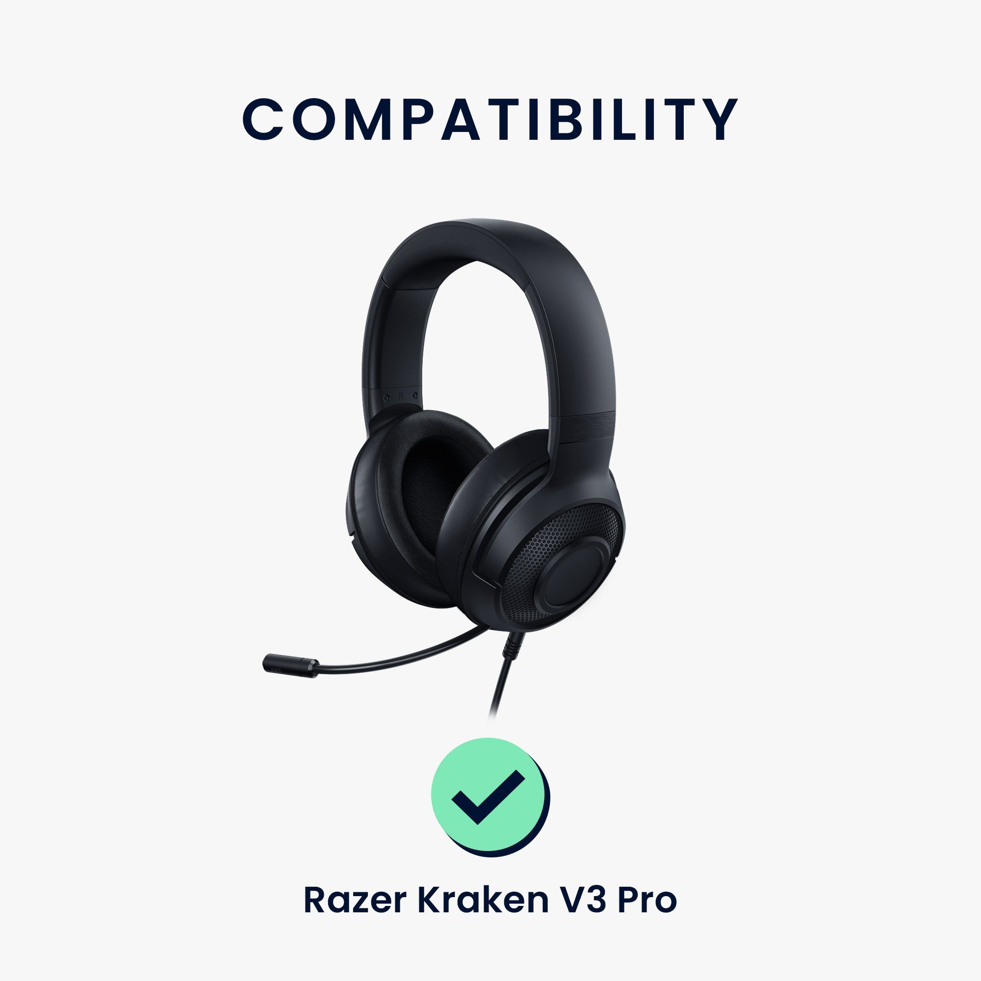 Pro Razer Ear Over - Kunstleder 2x Kraken Ohr (Ohrpolster für für Kopfhörer Polster V3 kwmobile Headphones) Polster Ohrpolster