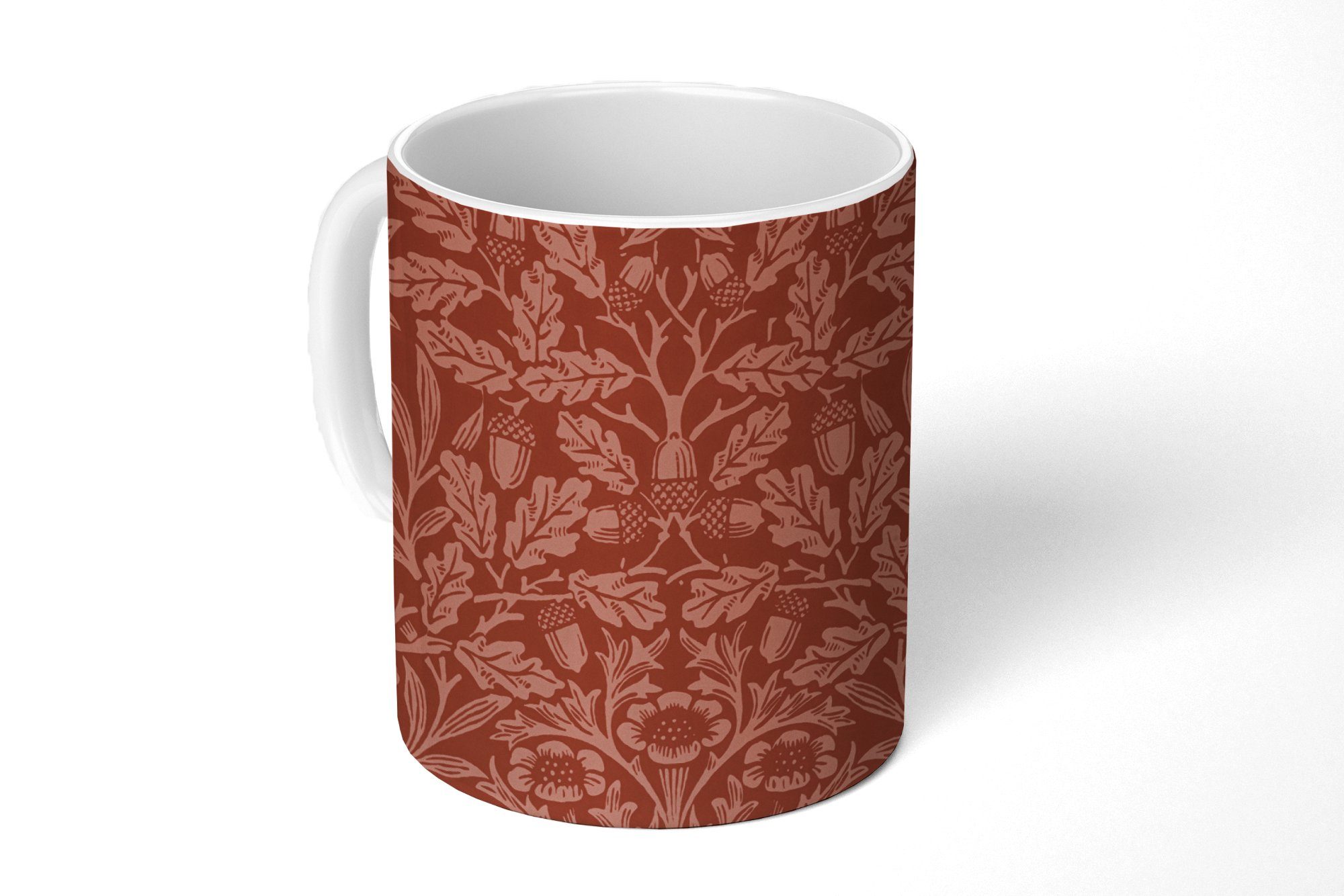 MuchoWow Tasse Blätter - - Keramik, Kaffeetassen, Becher, Braun, Morris Geschenk Pflanzen Teetasse, Teetasse, 