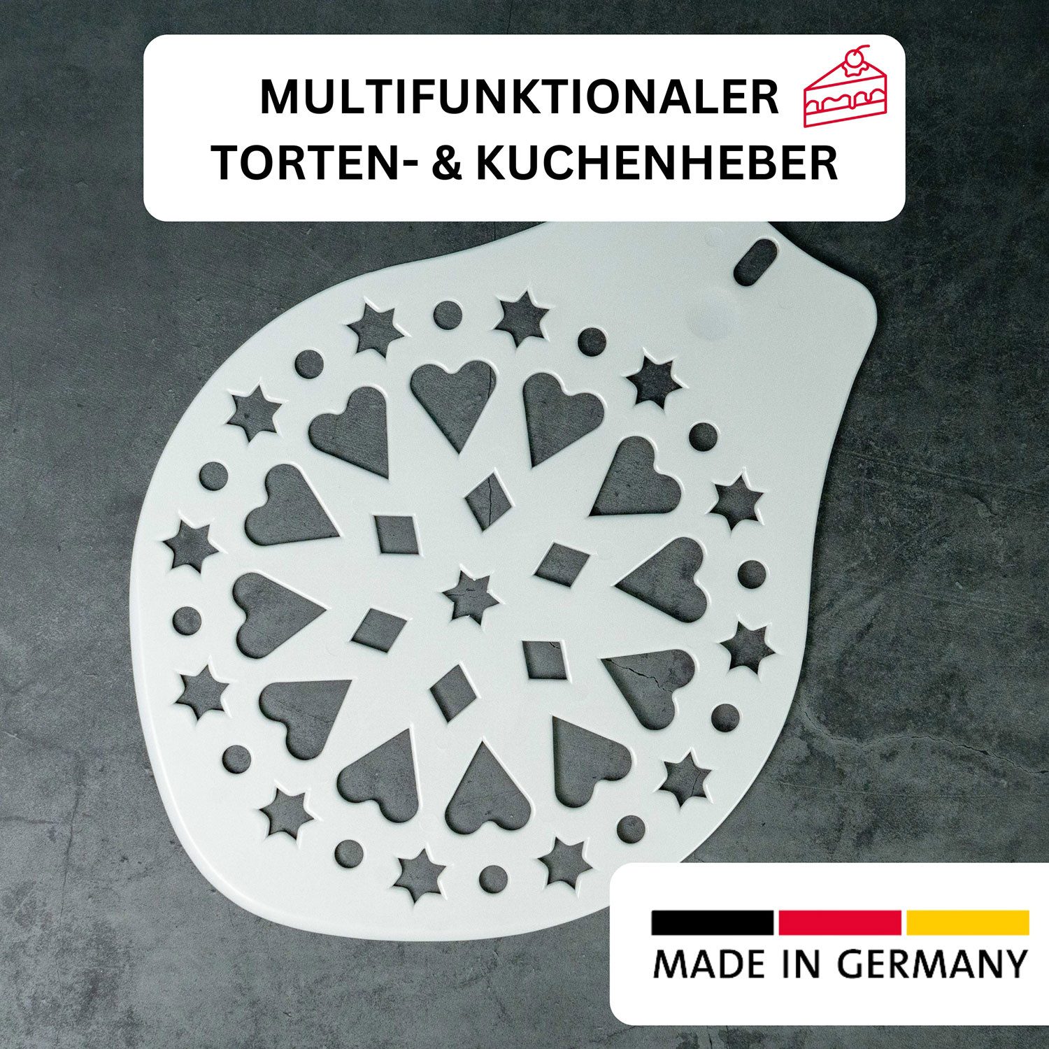 WESTMARK Tortenheber und Verzierschablone, Durchmesser: 28,2 cm, Kunststoff, Weiß