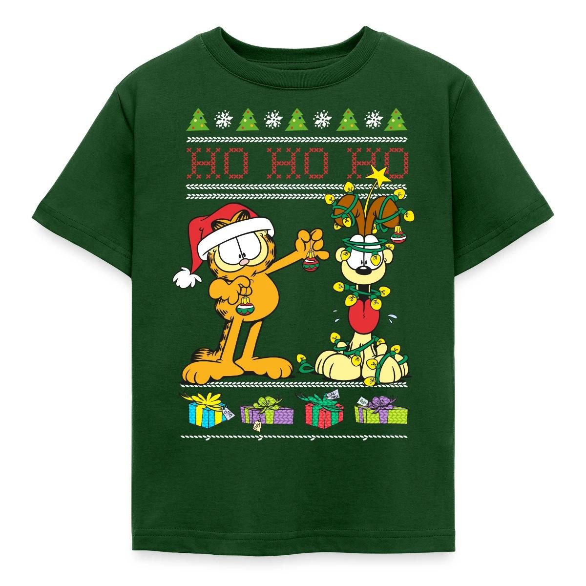 T-Shirt Garfield Und Odie Hohoho Ugly Christmas Weihnachten Kinder T-Shirt