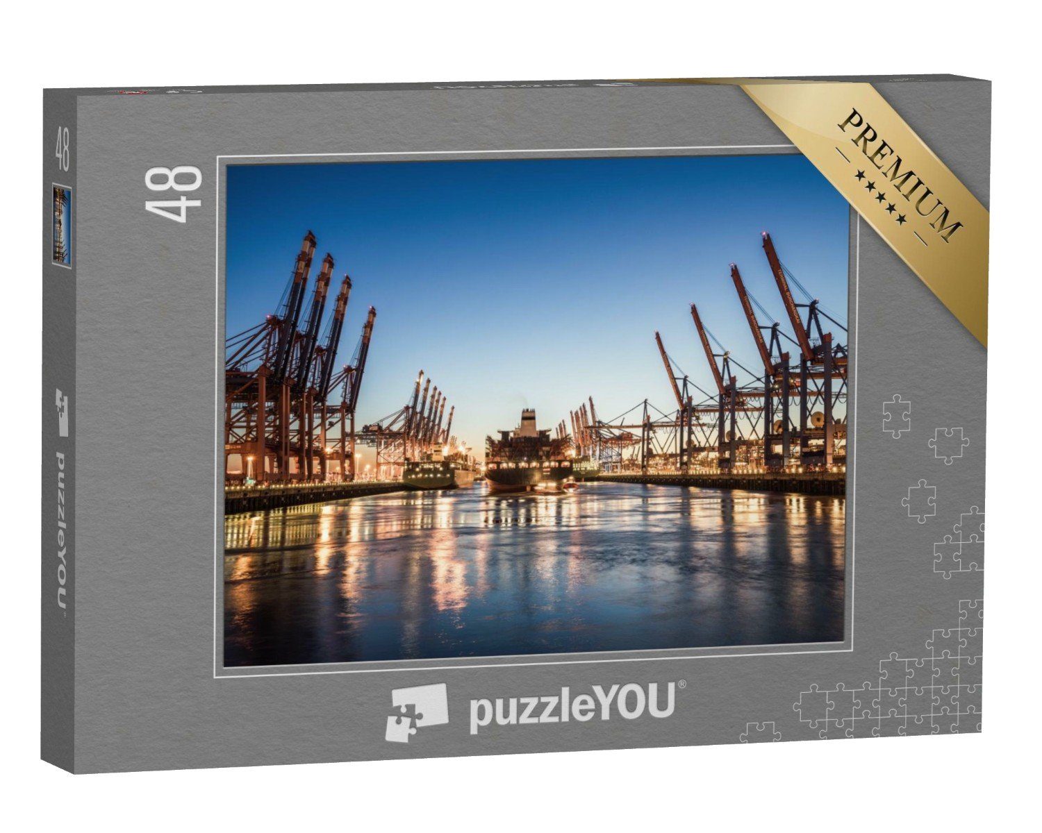 puzzleYOU Puzzle Hamburger Hafen, Deutschland, 48 Puzzleteile, puzzleYOU-Kollektionen Hafen